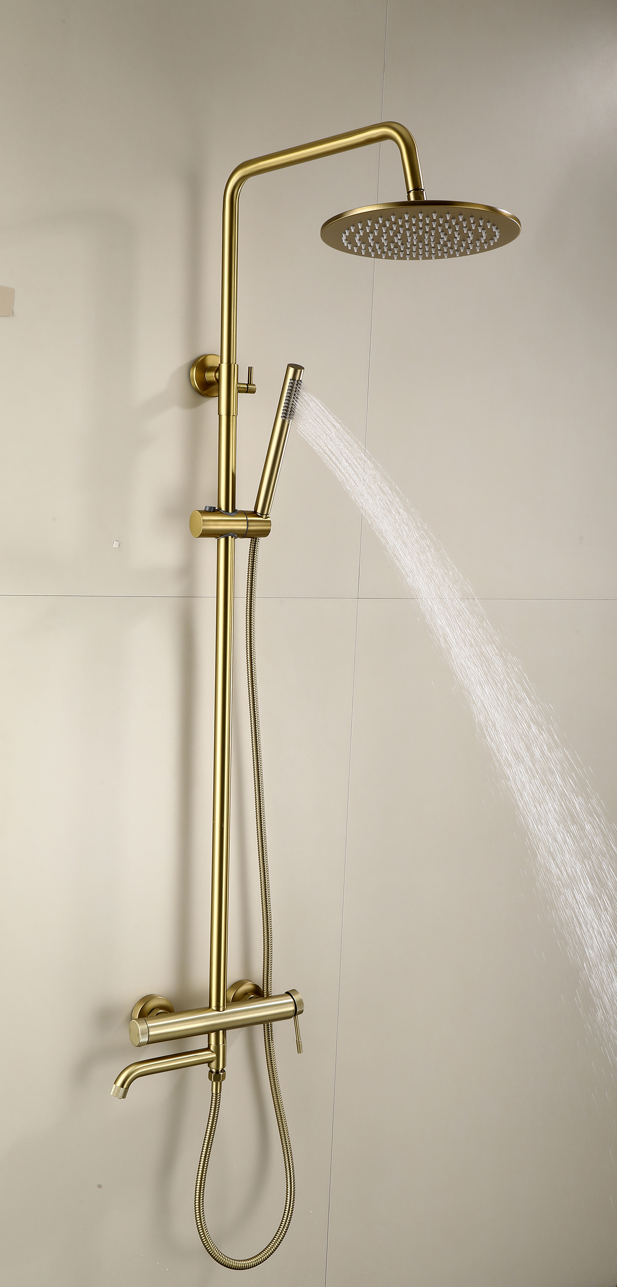 33098-D Однорукий душевой релинг (Мат. Золото)  HansenPRO  (5/1шт)