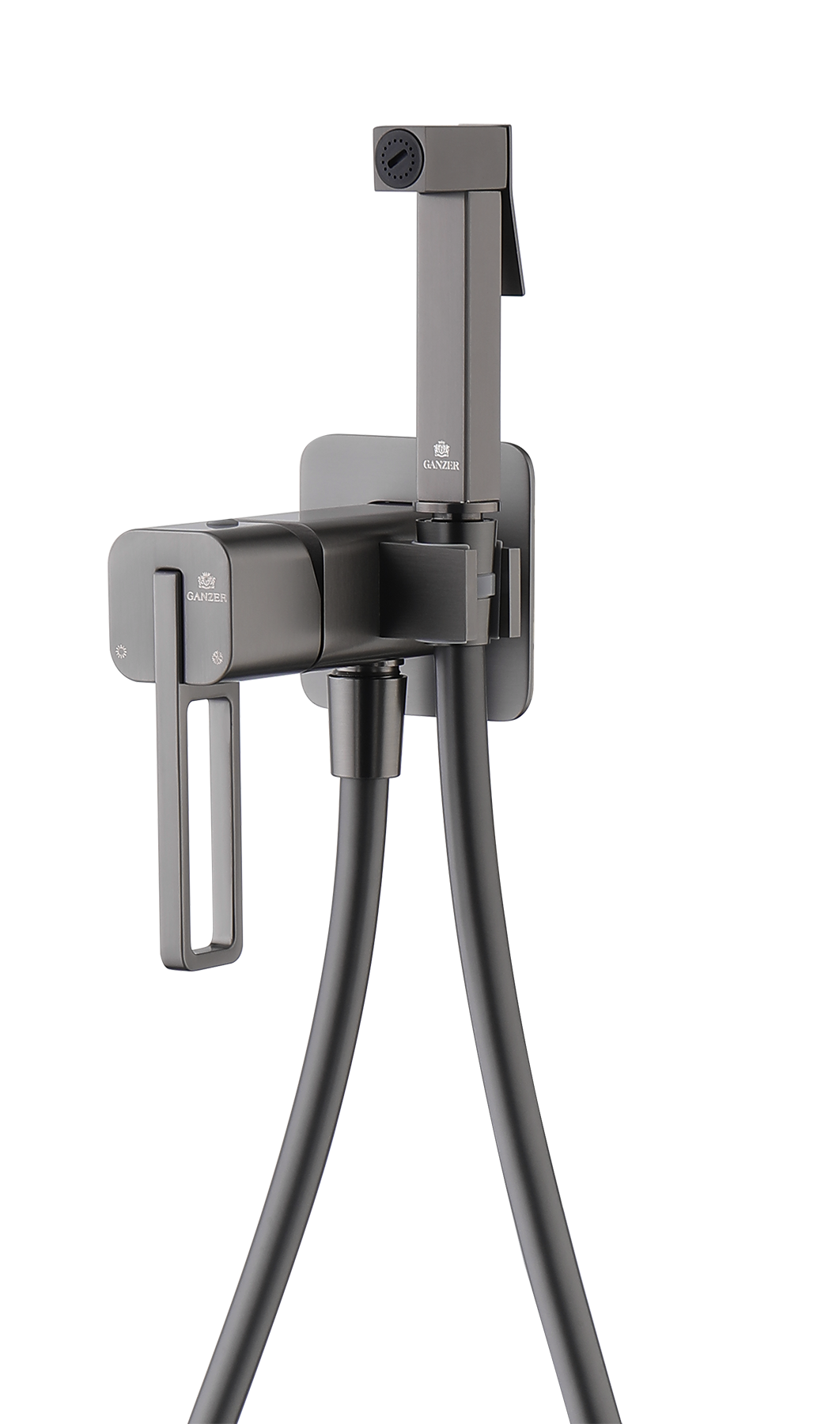 12157-Q Смеситель встраиваемый с ГИГ. душем (ГРАФИТ) GANZER (10/1шт)