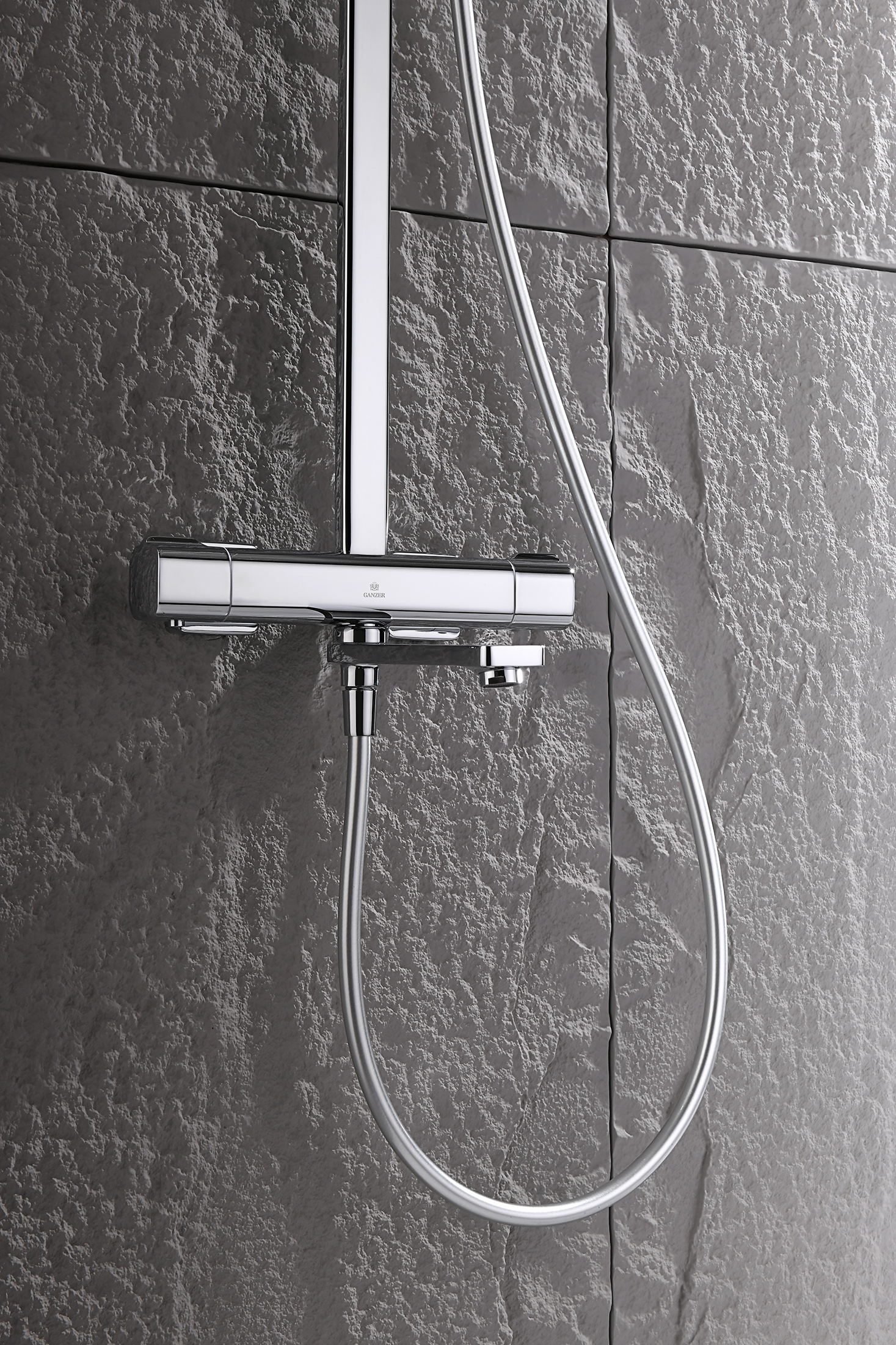 12071 Душевая система с термостатом (ХРОМ) GANZER (5/1шт)