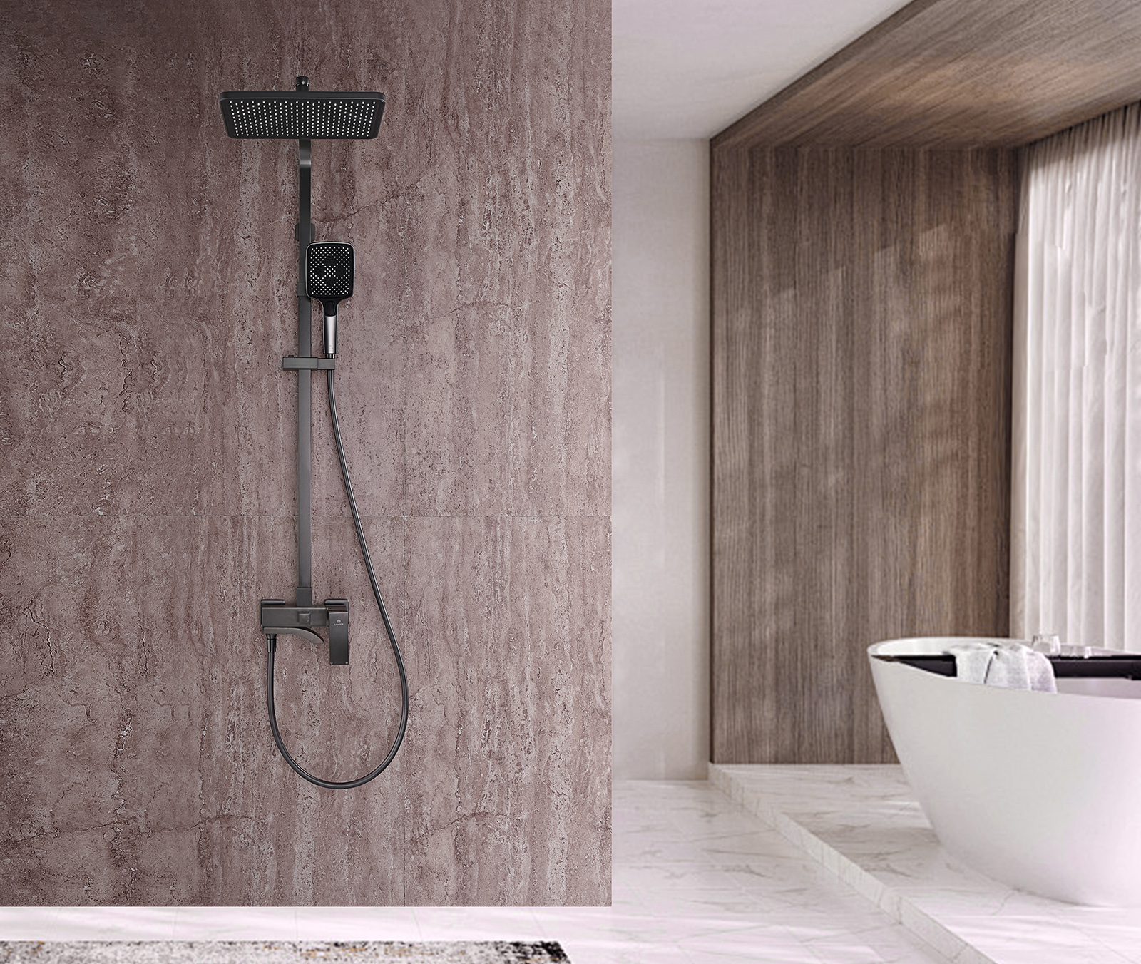 44161-Q Душевая система (ГРАФИТ) GANZER (5/1шт)