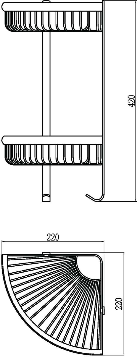 30062-D Угловая сетчатая 2-я полка (БРОНЗА) GANZER (10/1шт)