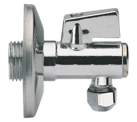 Кран угловой  (ХРОМ) 1/2 х 10 GANZER