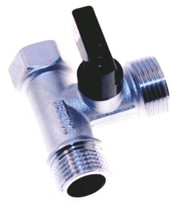 Кран трёхпроходной (МАТОВЫЙ) 1/2 х 3/4 х 1/2 GANZER (100/1шт)