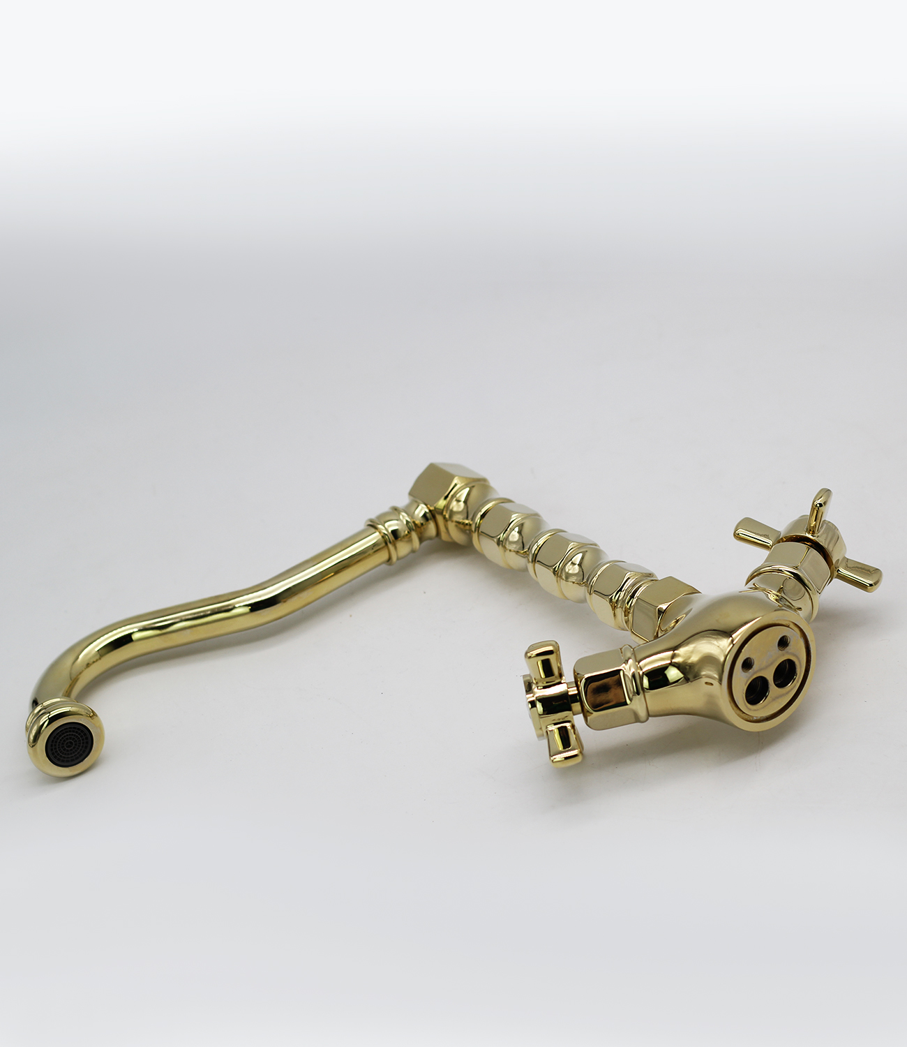 15022-E Смеситель двухвент для кухни ЗОЛОТО GANZER (10/1шт)