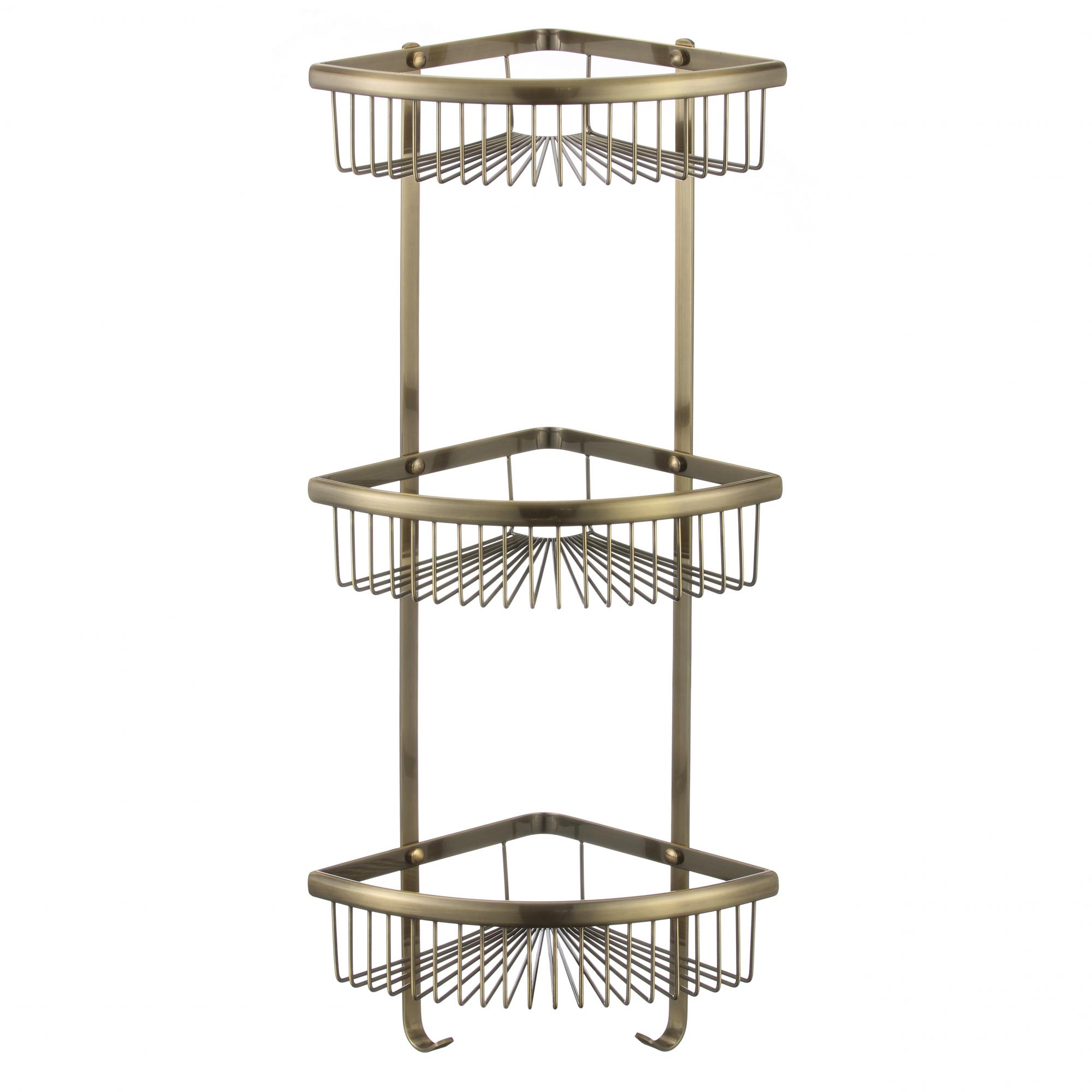 30063-D Угловая сетчатая 3-я полка (БРОНЗА) GANZER (5/1шт)