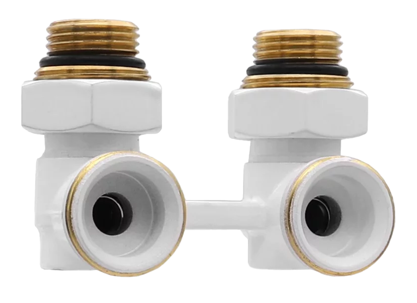 Узел нижнего подключ. рад. 3/4 угловой (БЕЛЫЙ) ViEiR (48/8/1шт)