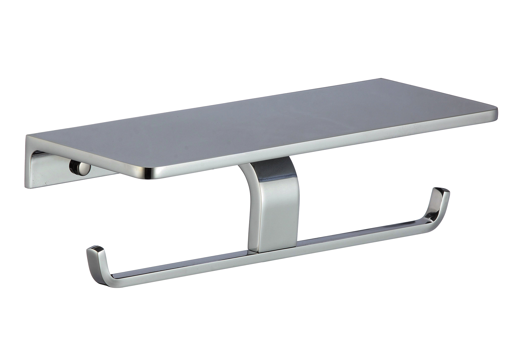 88035 Двойной держатель для туалетной бумаги с полкой (ХРОМ) GANZER  (10/1шт)