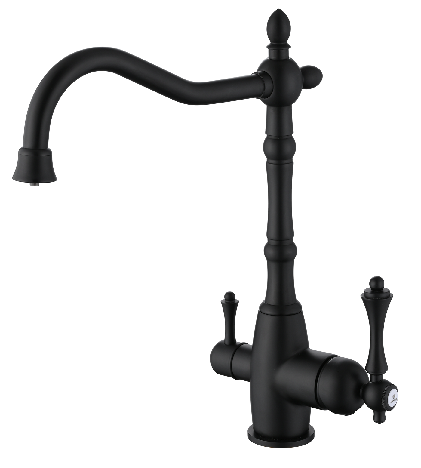 77122-C Смеситель для кухни с под. филь. (ЧЕРНЫЙ) GANZER  (10/1шт)