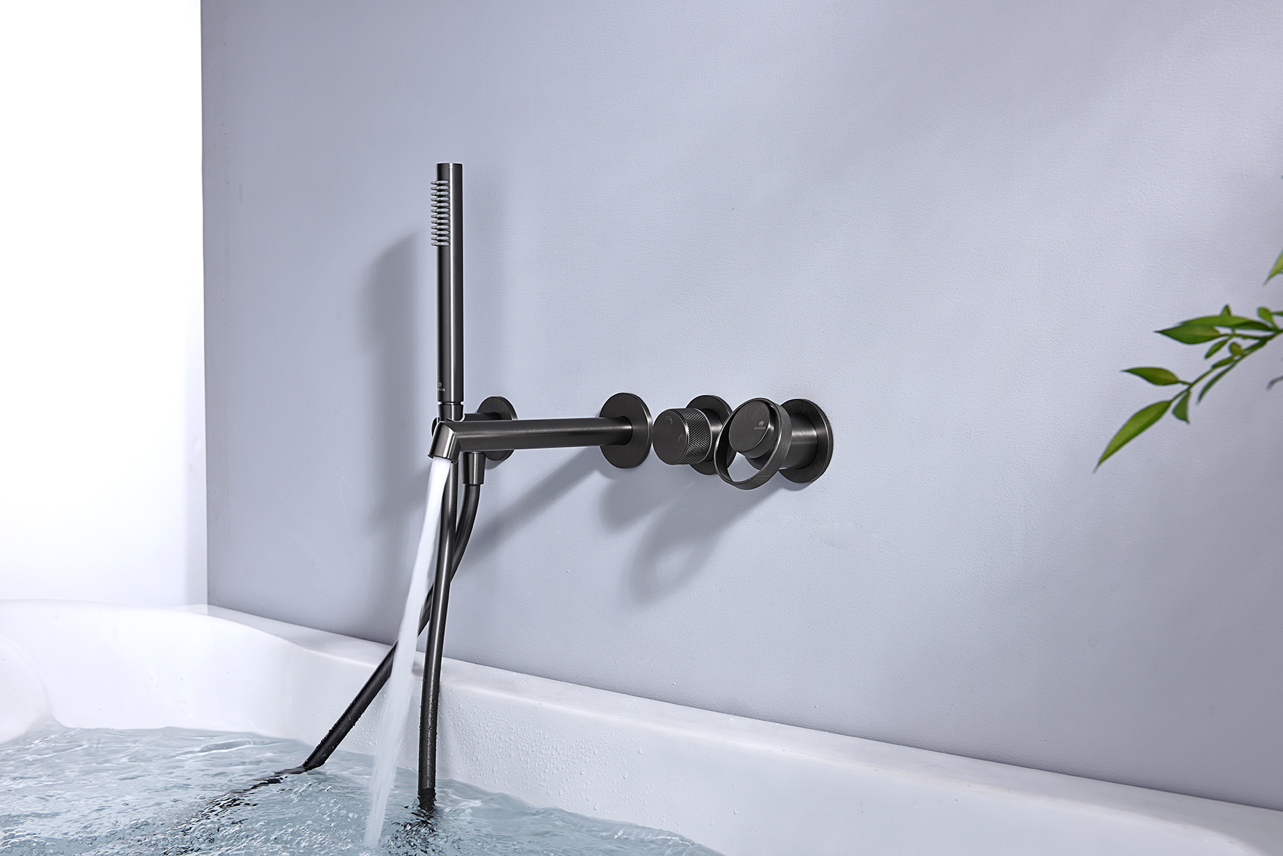 19134-Q Встроенный смес. для ванны  (ГРАФИТ) GANZER  (6/1шт)