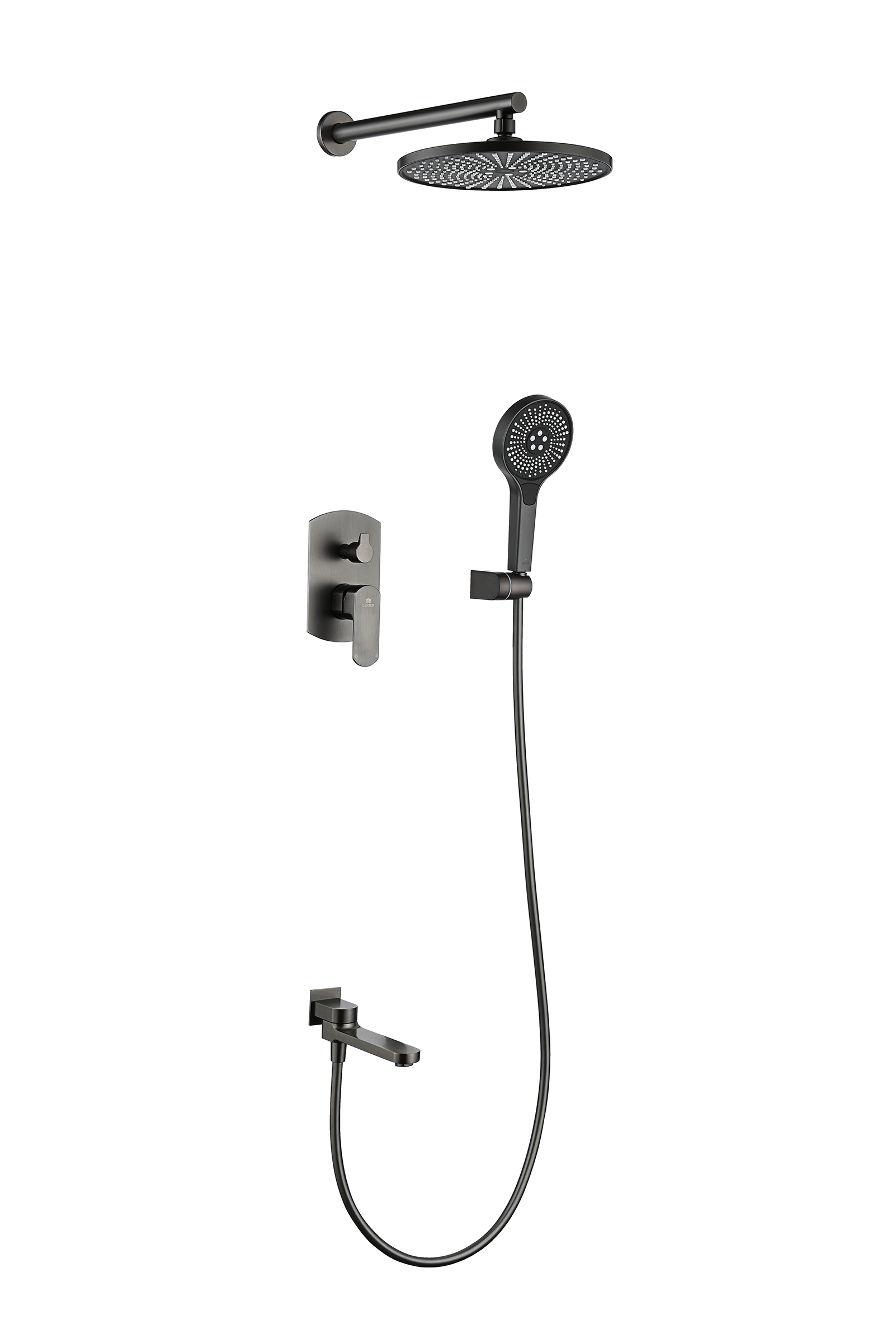 06165-Q Смеситель встраиваемый для душа с 3-функ. (ГРАФИТ) GANZER (6/1шт)