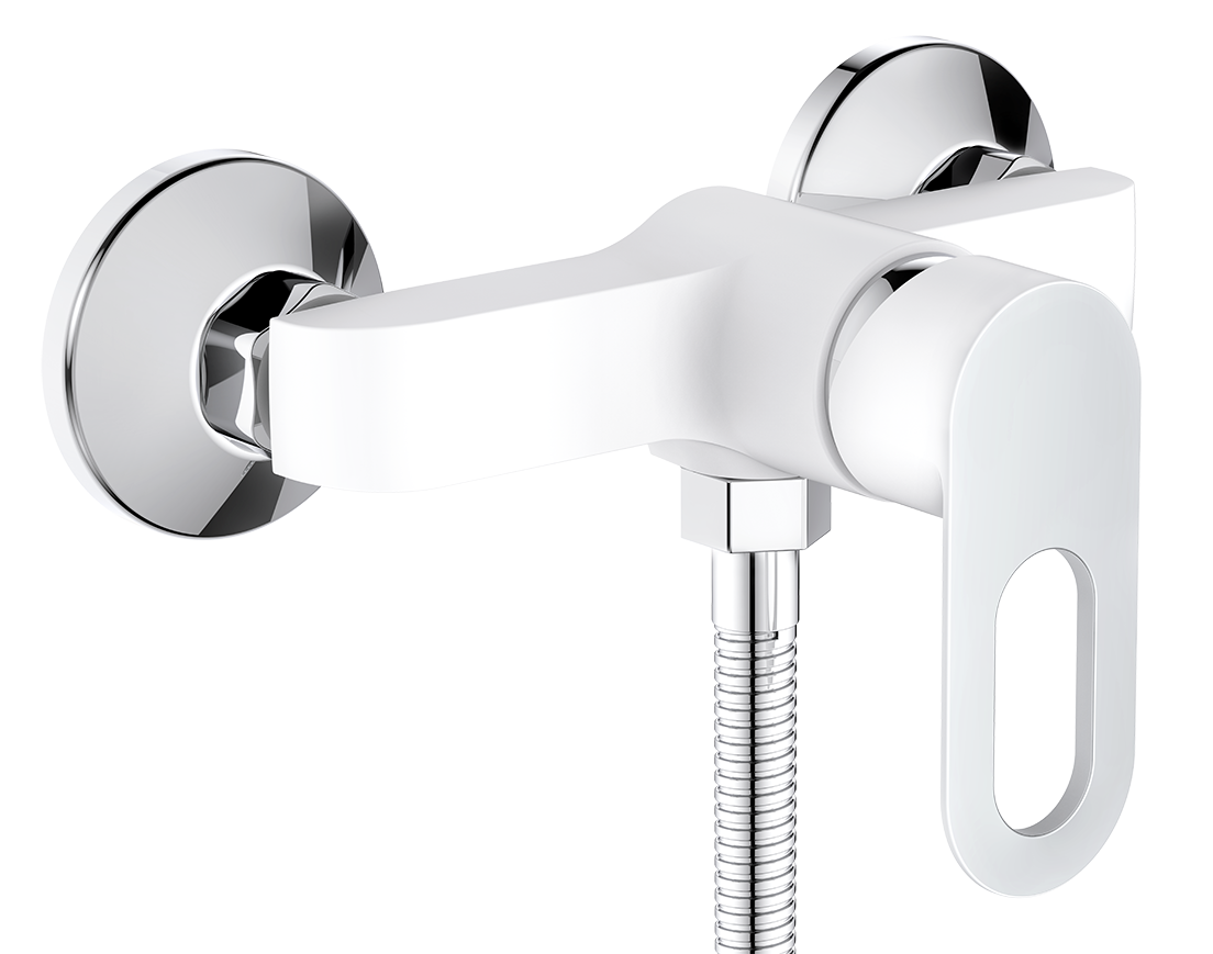 20018-F Смеситель для душевой кабины (БЕЛЫЙ) HANSEN  (10/1шт)