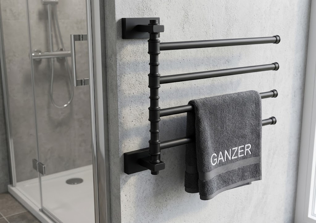 88014-C П/держатель поворот. 4-ной (ЧЕРНЫЙ) GANZER (10/1шт)