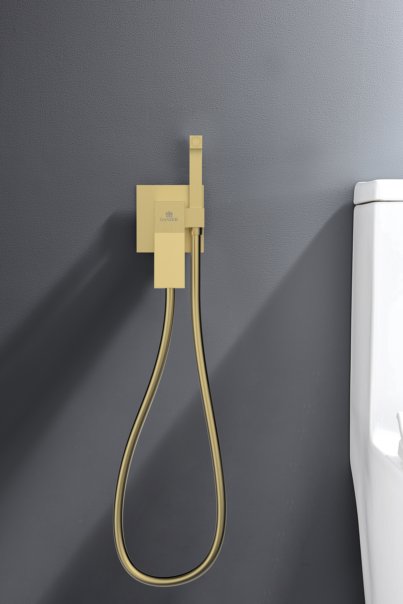 05157-S Смеситель встраиваемый с ГИГ. душом (Мат. Золото) GANZER (10/1шт)