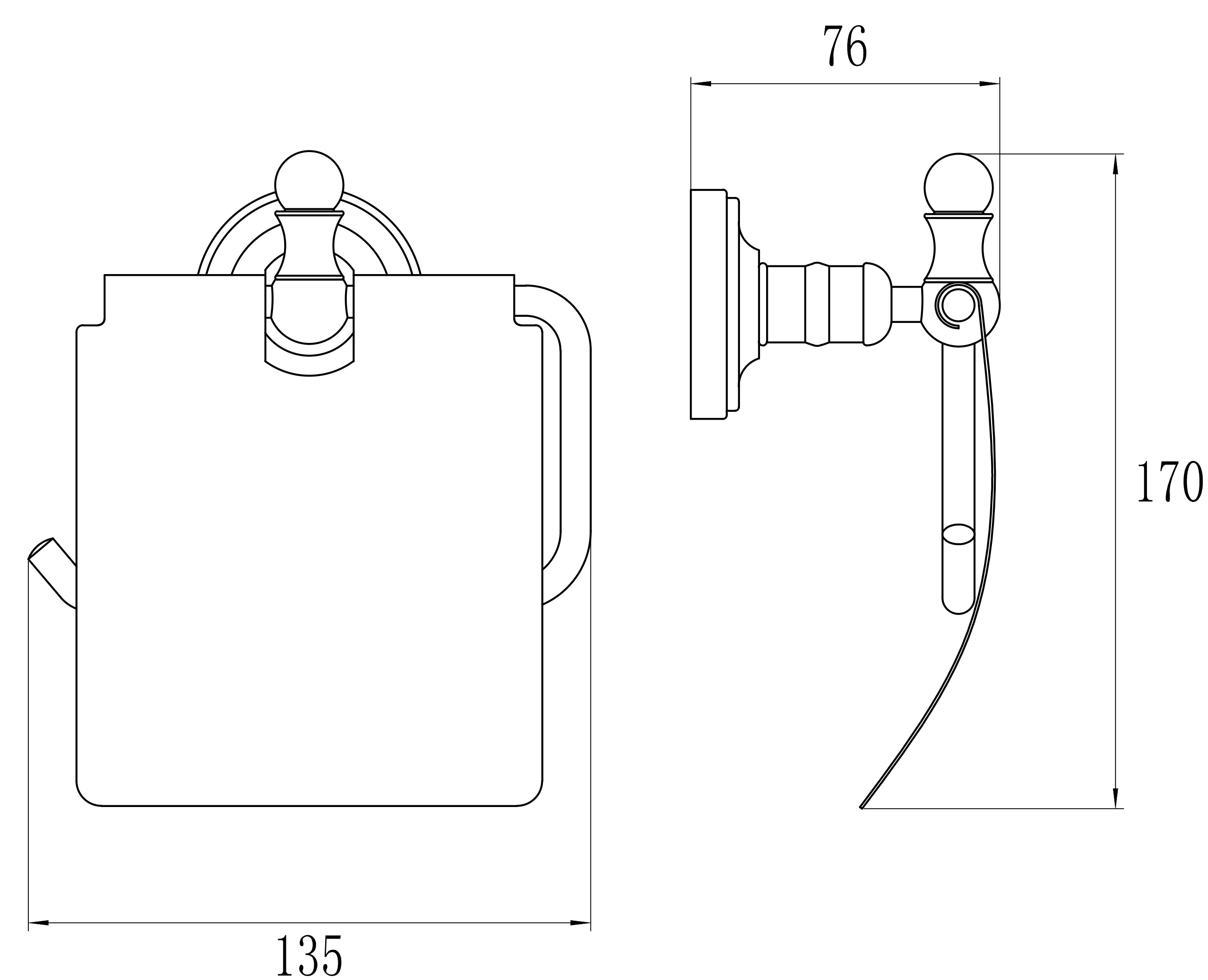 31030-E Б/держатель с крышкой (ЗОЛОТО) GANZER (20/1шт)
