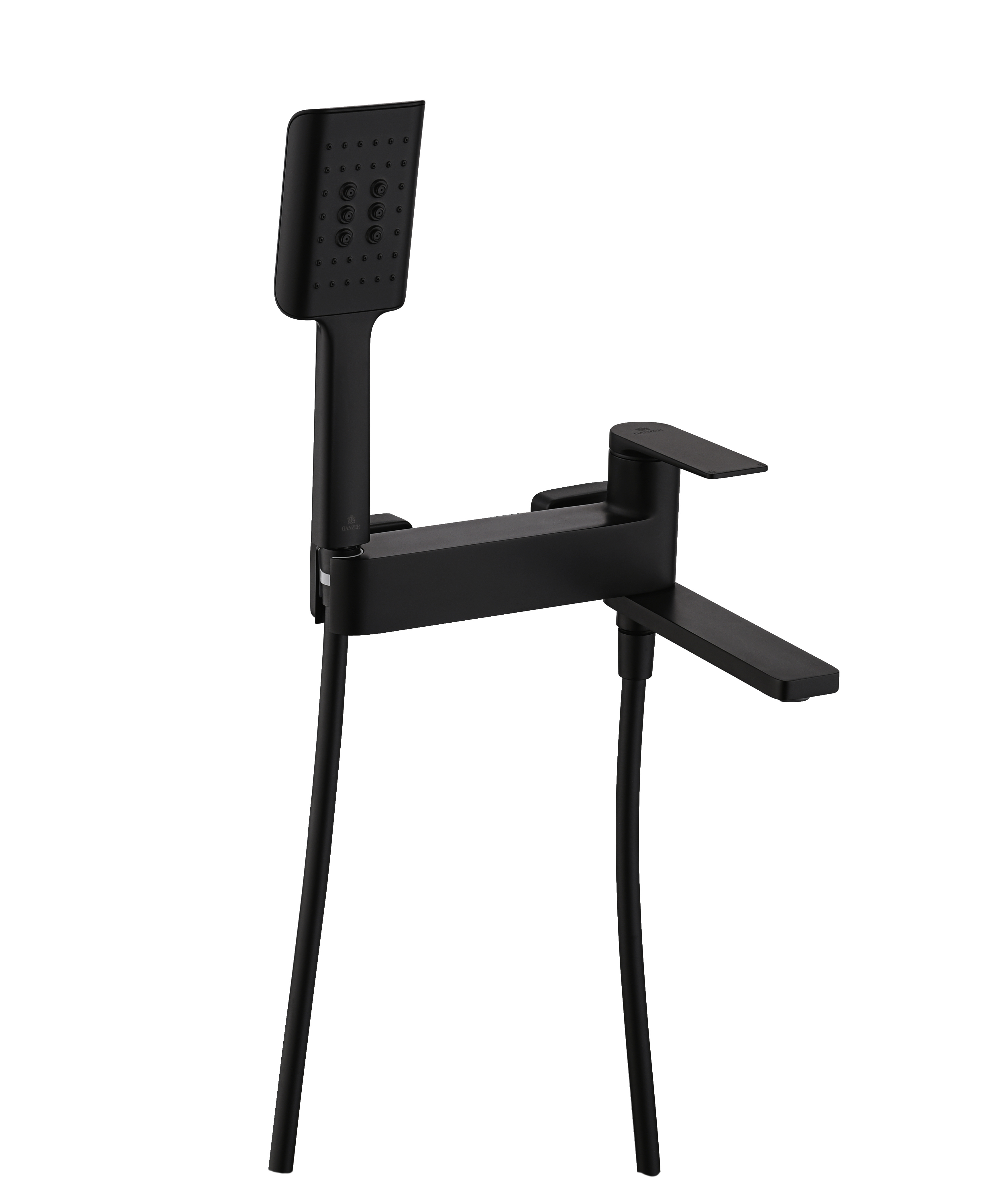 07132-C Смеситель од. для ванны кор. (ЧЕРНЫЙ)  GANZER  (8/1шт)