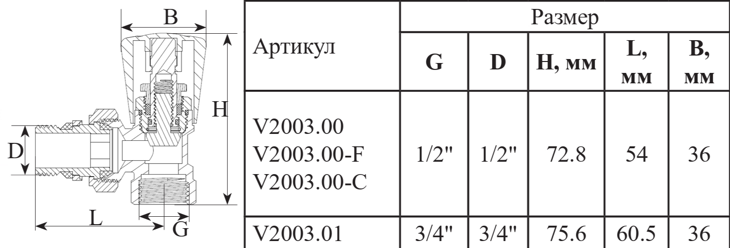 Вентиль регул. УГЛОВОЙ ВЕРХ. 3/4 (С УПЛОТ.) ViEiR (80/10/1шт)