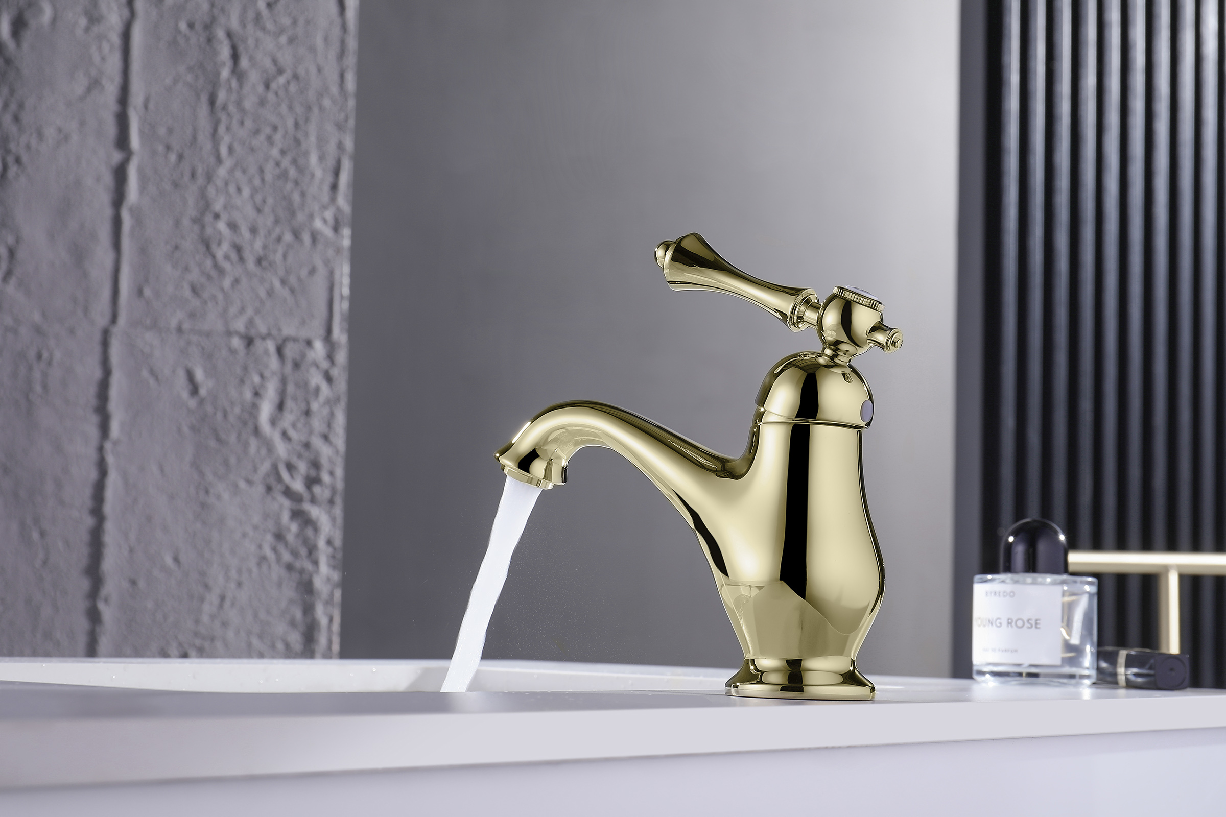 77111-E Смеситель для умывальника  (ЗОЛОТО)  GANZER (10/1шт)