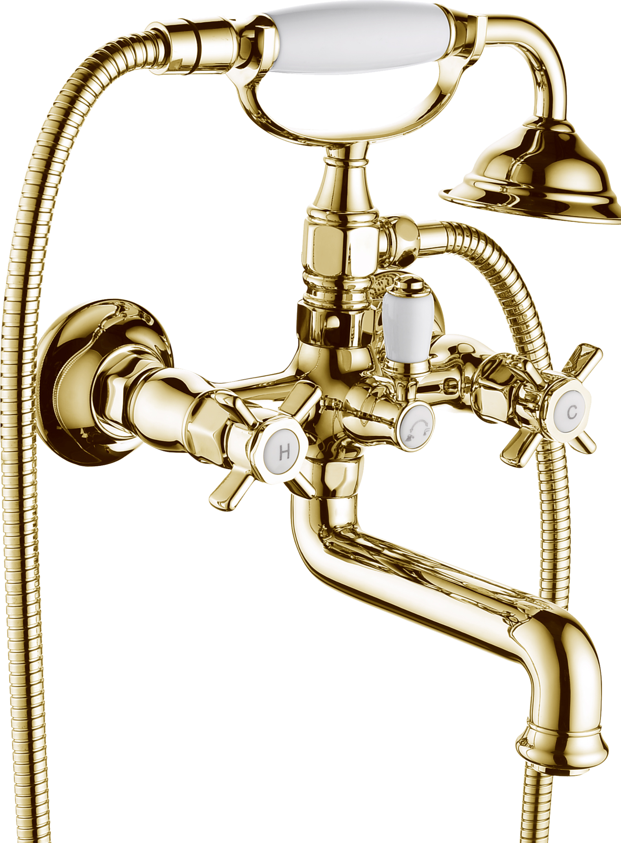 15132-E Смеситель для ванны короткий (ЗОЛОТО)  GANZER  (8/1шт)