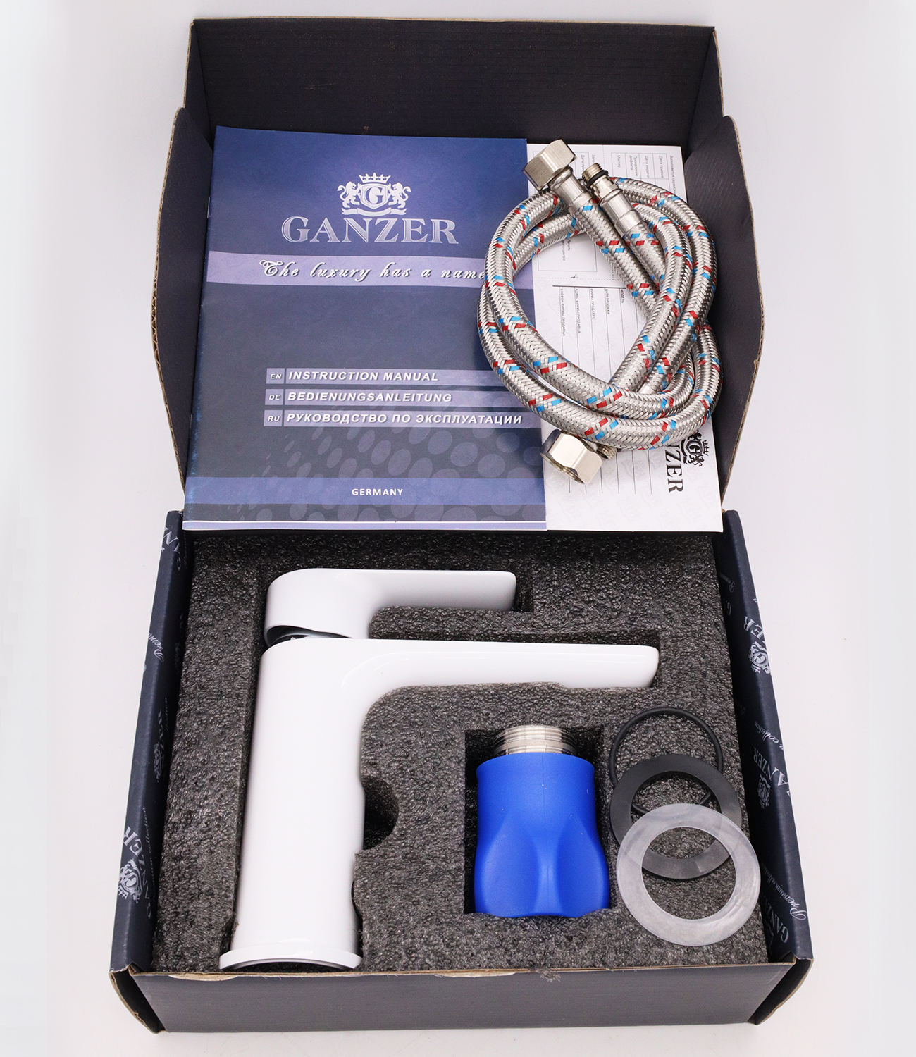 21011-F Смеситель для умывальника "GANZER"  (10/1шт) Л/К