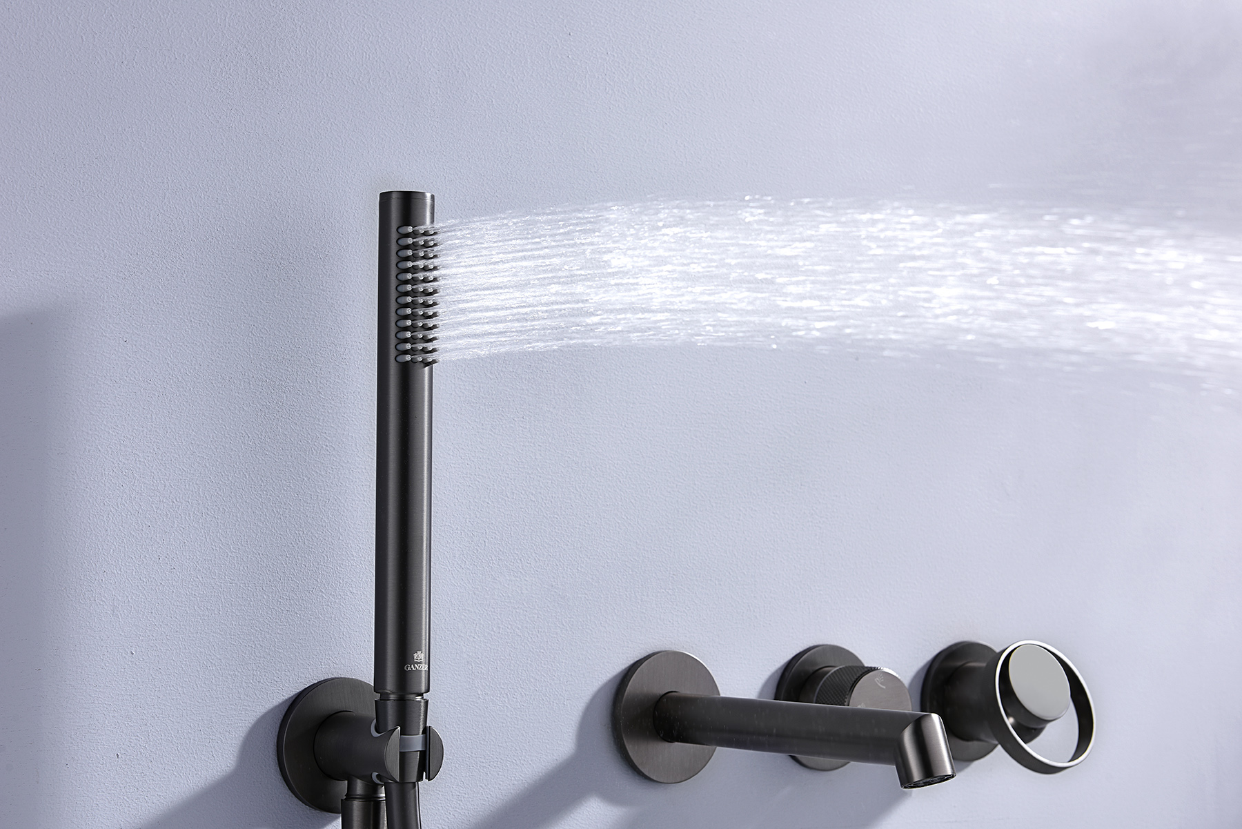 19134-Q Встроенный смес. для ванны  (ГРАФИТ) GANZER  (6/1шт)