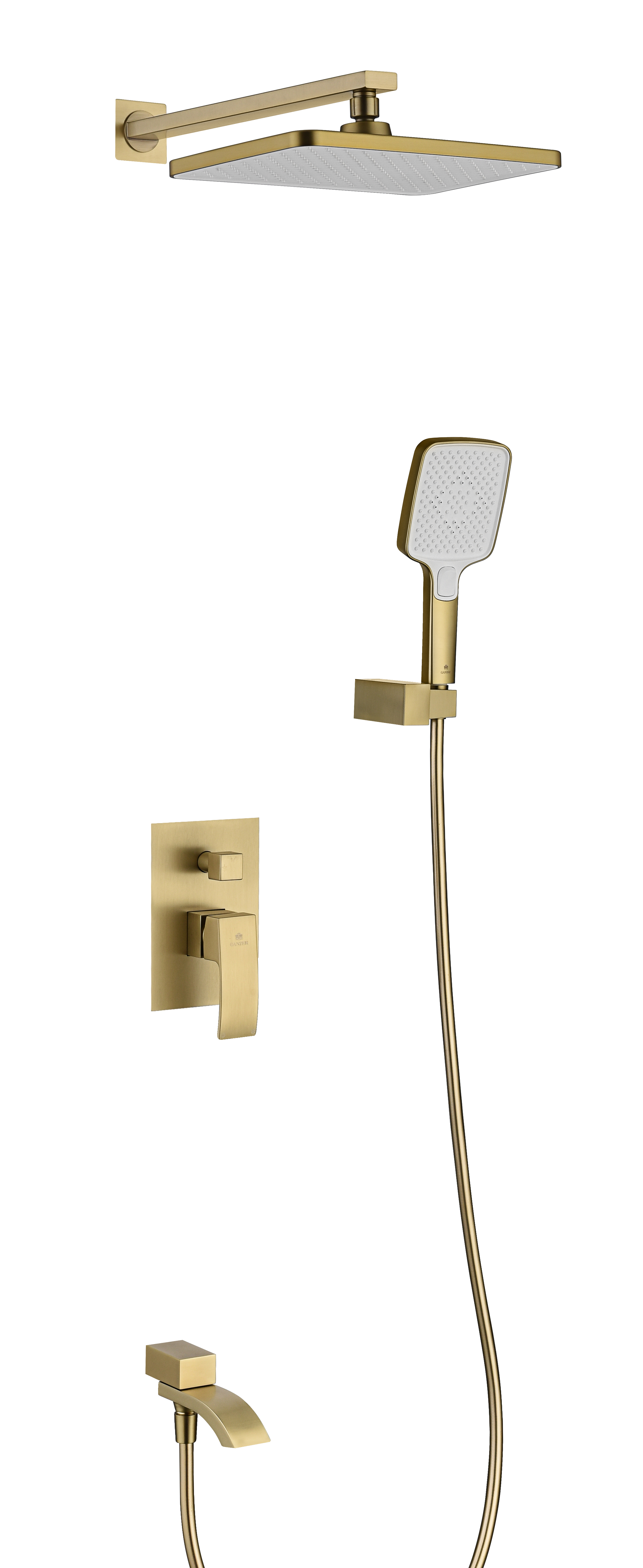 44165-S Смеситель встраиваемый для душа с 3-функ. (Мат. Золото) GANZER (6/1шт)