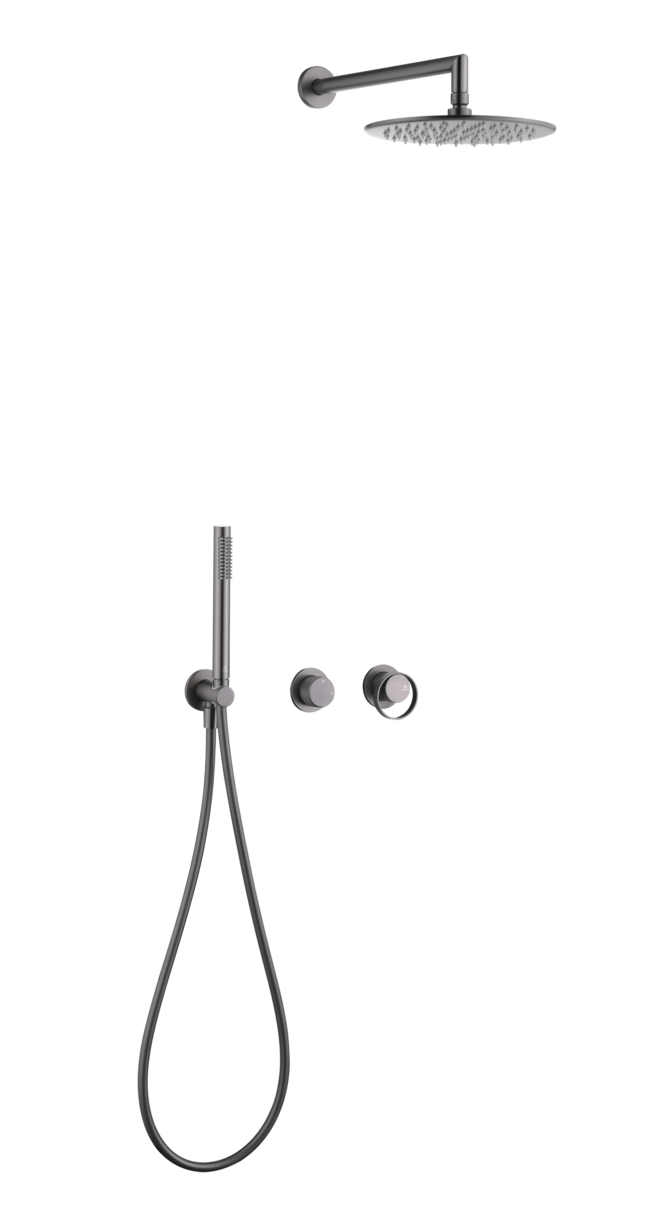 19164-Q Встроенный смес для душа с 2-функ. (ГРАФИТ) GANZER  (6/1шт)