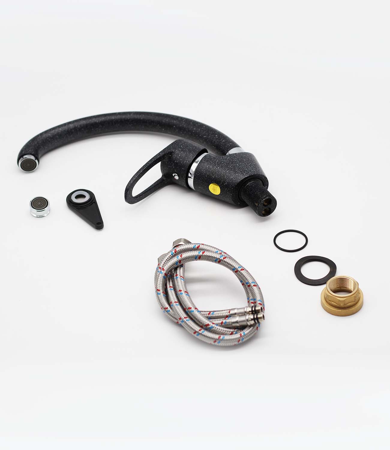 10021-C Смеситель (ЧЕРНЫЙ) для кухни "GANZER" Л/К