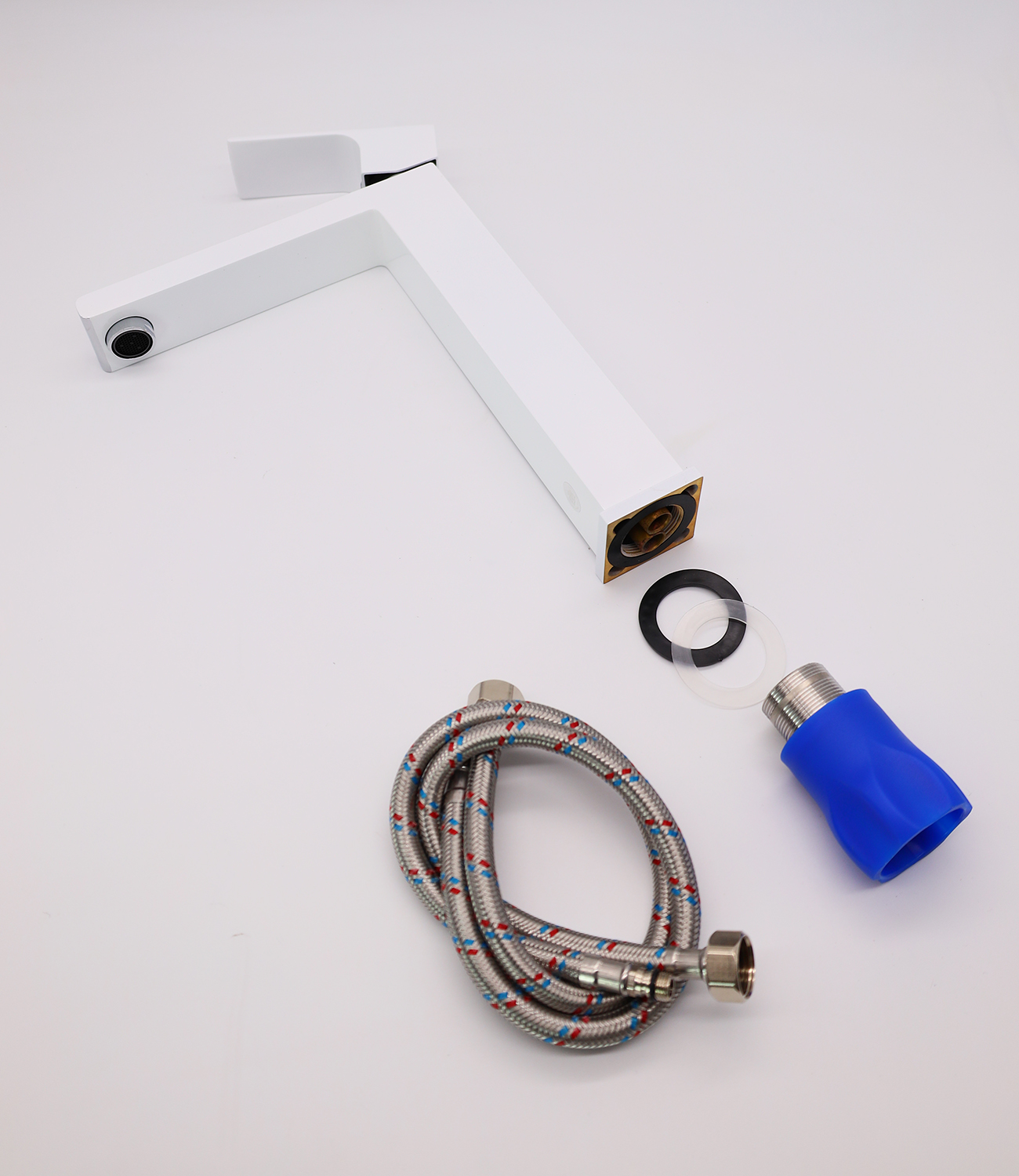 28012-F Смес. для умыв. (ВЫСОКИ БЕЛЫЙ) GANZER  (10/1шт) Л/К