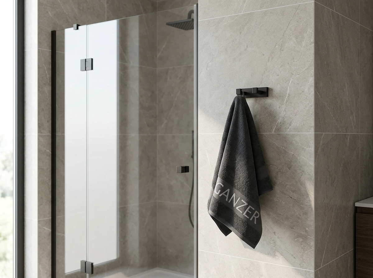 88052-C П/держатель 2 крючка (ЧЕРНЫЙ) GANZER (20/1шт)