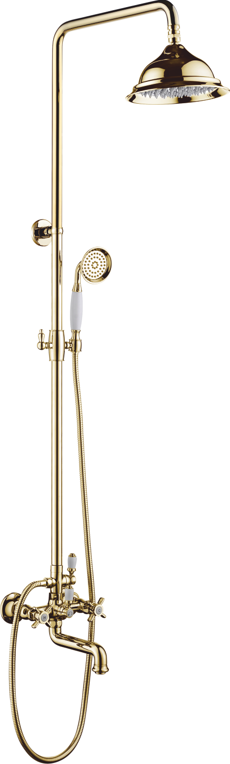 15061-E Двухвент душевой релинг ЗОЛОТО  GANZER  (4/1шт)