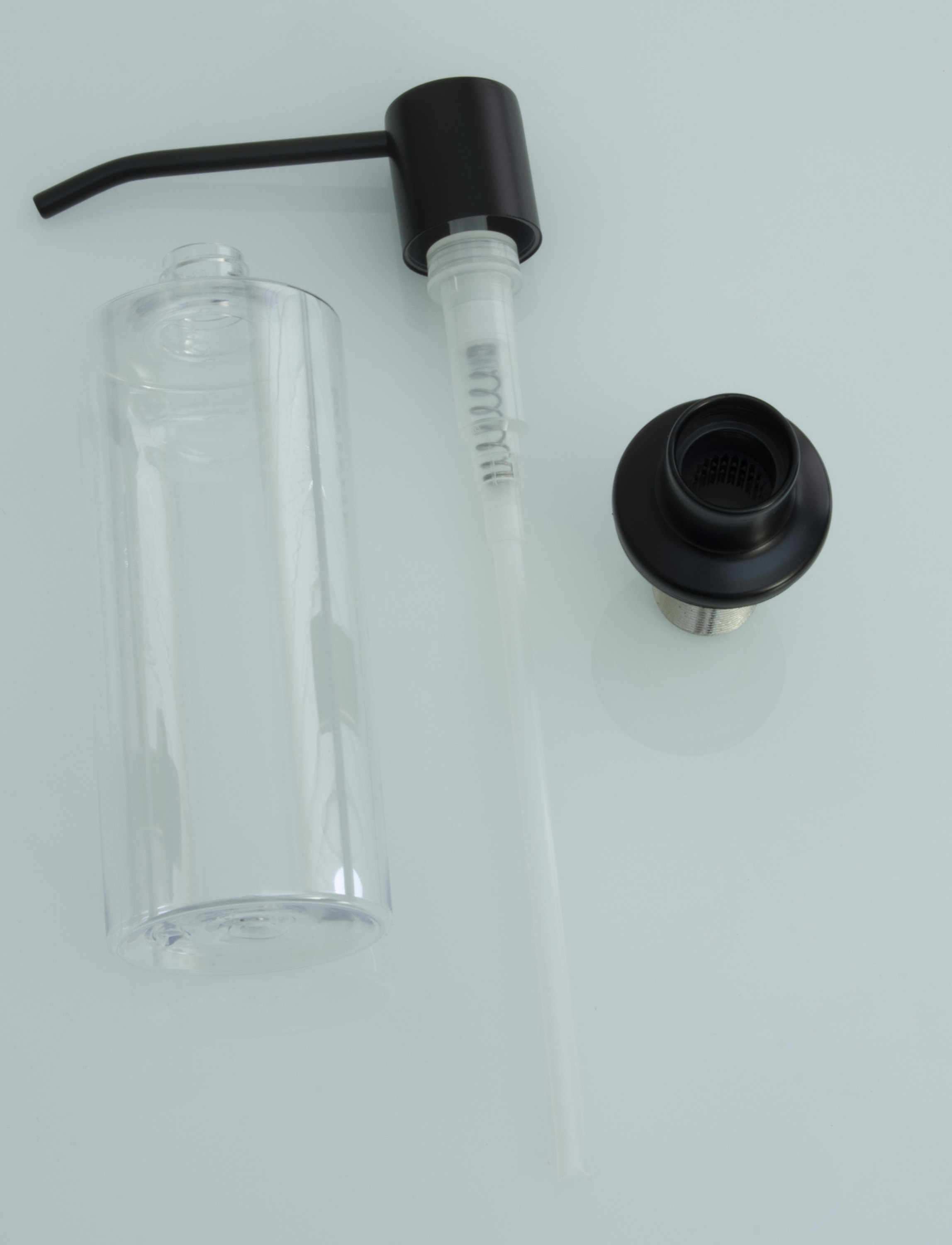 Дозатор врезной КРУГ, для мойки 300мл (ЧЁРНЫЙ)  HANSEN  (46/1шт)