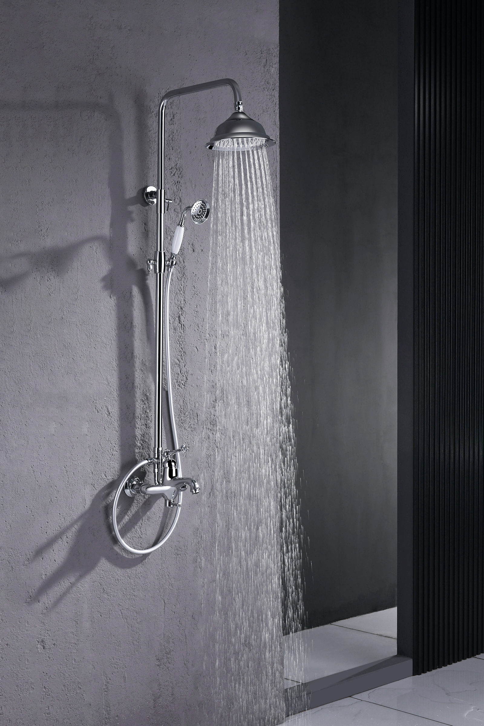 77061 Душевой релинг (ХРОМ)   "GANZER"  (4/1шт)