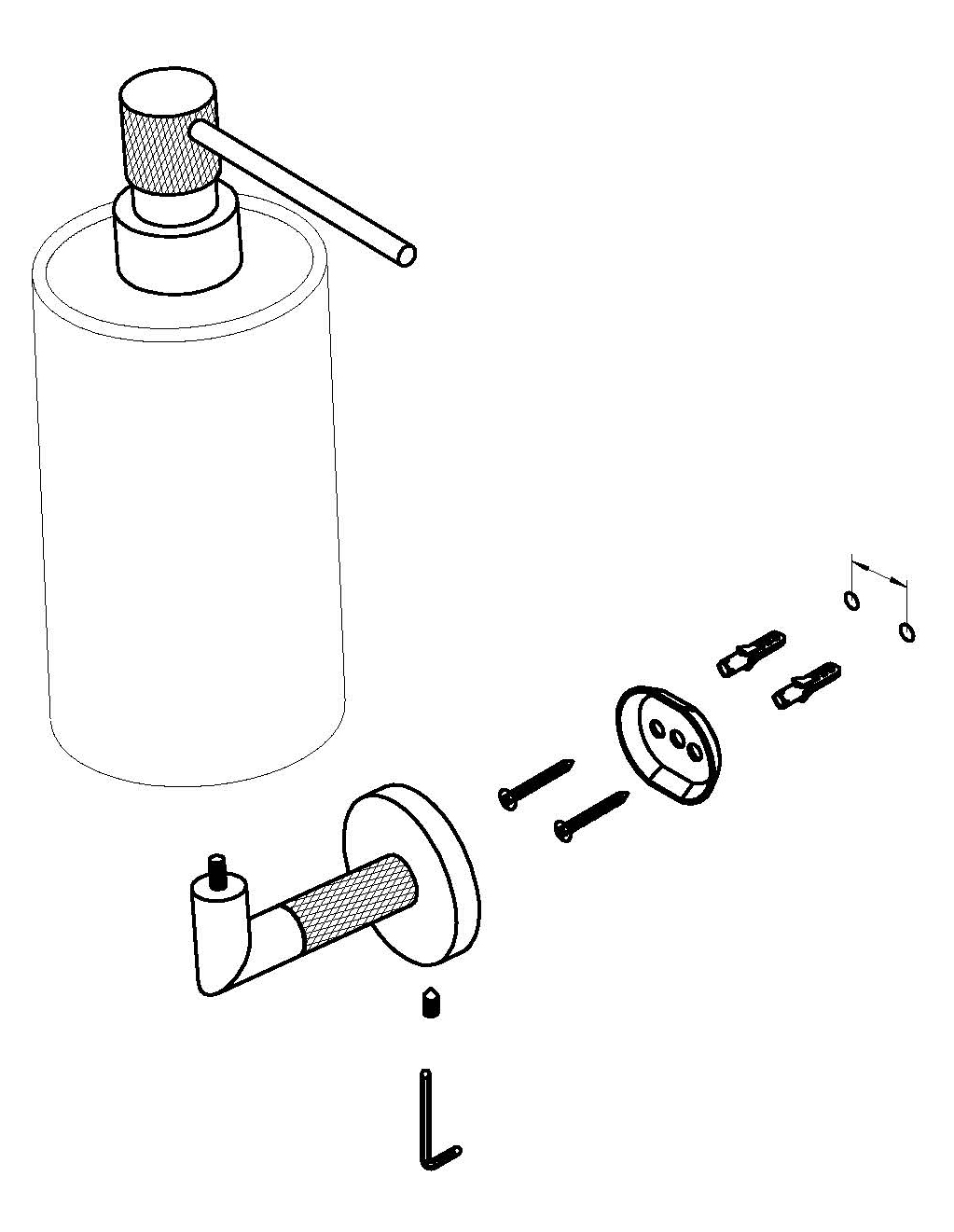 19527-S Дозатор кварил. для жидкого мыла  (Мат. Золото) GANZER  (10/1шт)