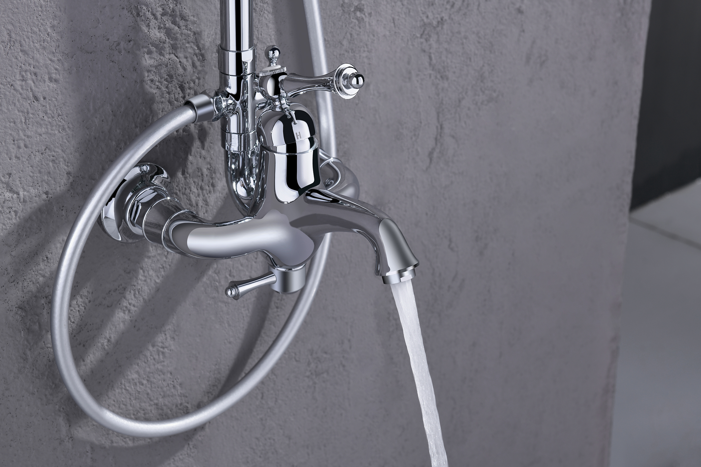 77061 Душевой релинг (ХРОМ)   "GANZER"  (4/1шт)