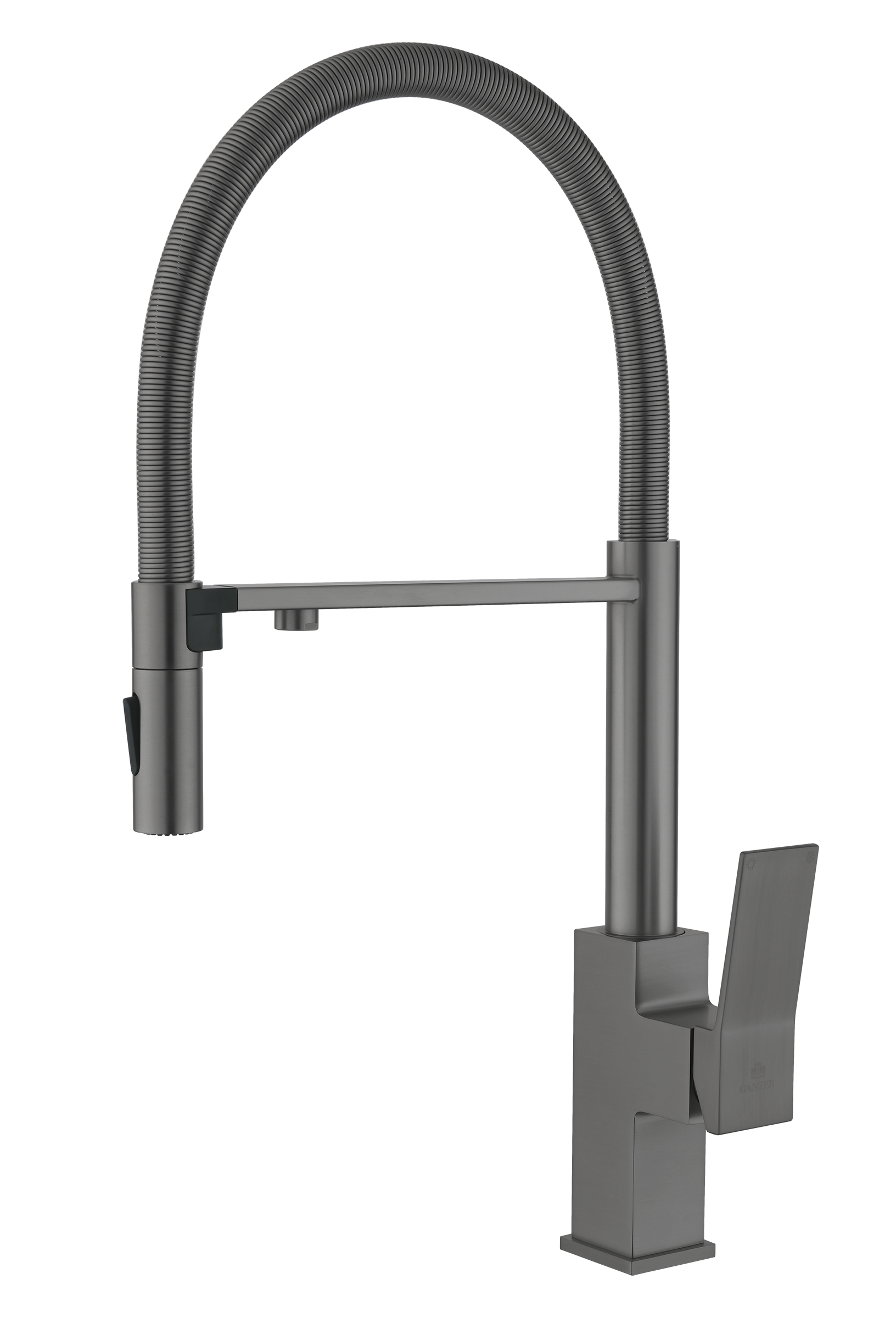 05126-Q Смес. для кухни с гиб МАГ. изл. и под. фильт. (ГРАФИТ) GANZER (10/1шт)