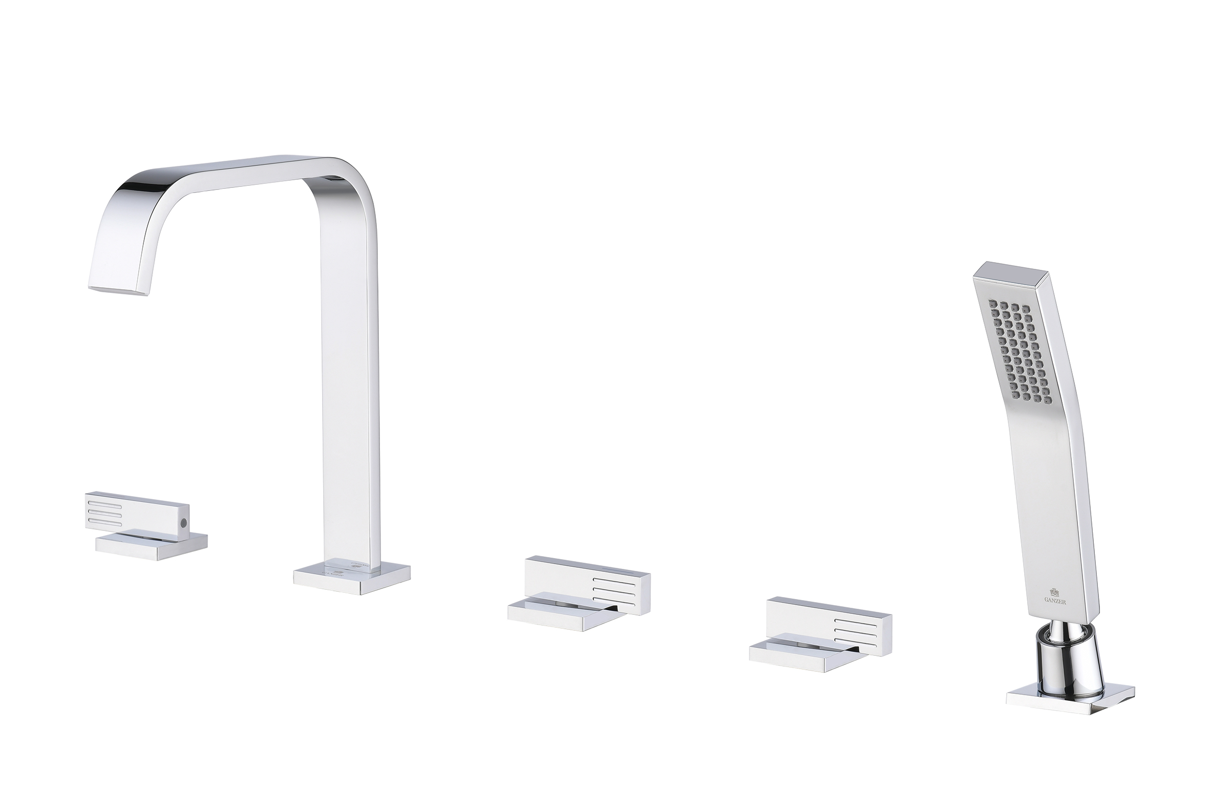 01133 Смеситель на борт ванны (5-отв,ХРОМ)  GANZER (10/1шт)