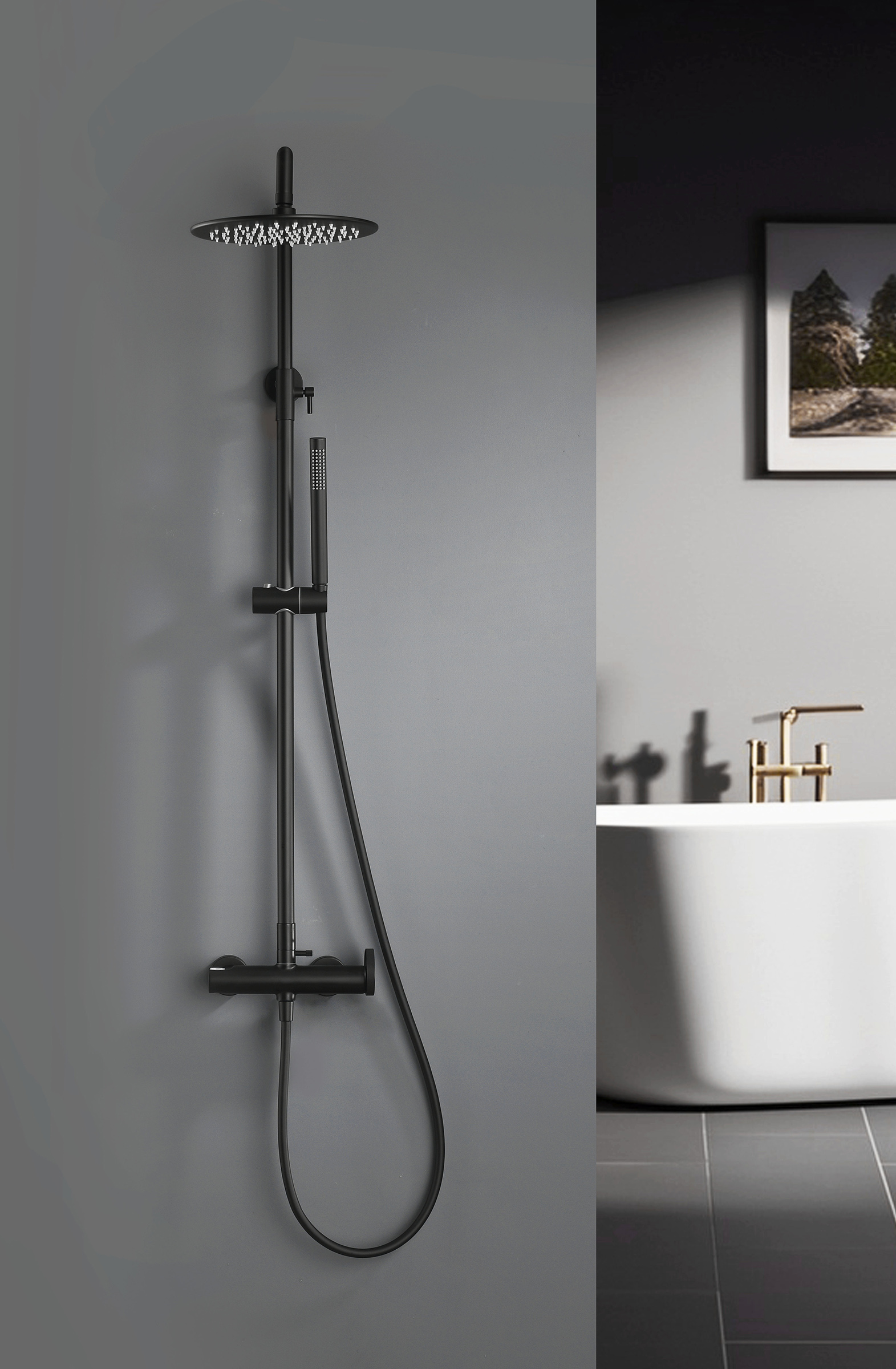 19160-Q Душевая система без излива (ГРАФИТ) GANZER (5/1шт)