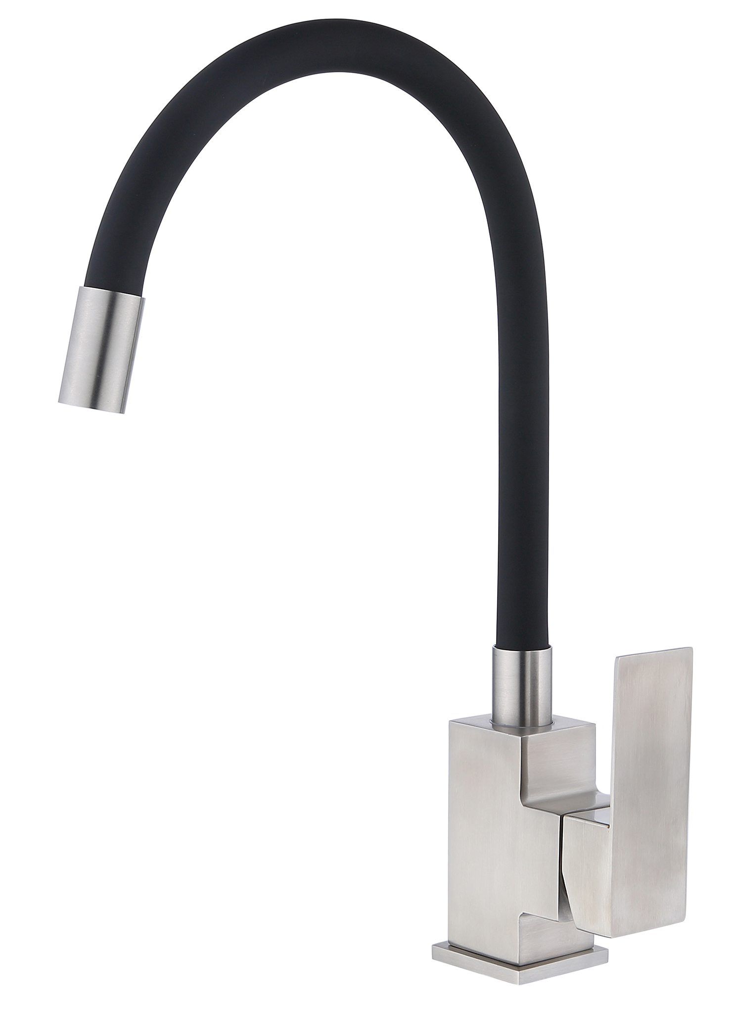 59028-GC Смес. из НЕРЖ. для кух. (САТИН с гиб. чер. изл.) HANSEN  (10/1шт)