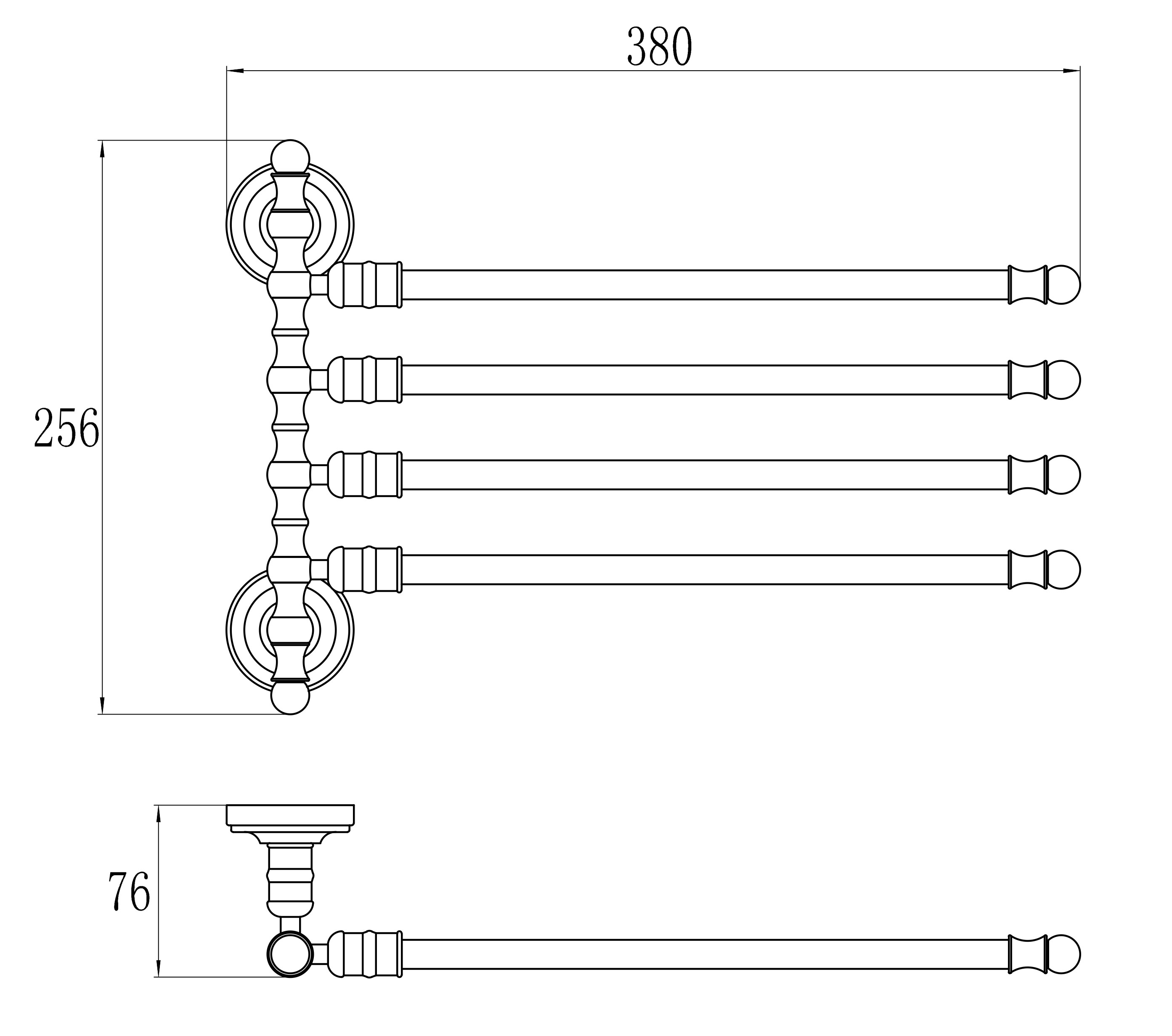 31014 П/держатель поворот. 4-ной GANZER (10/1шт)
