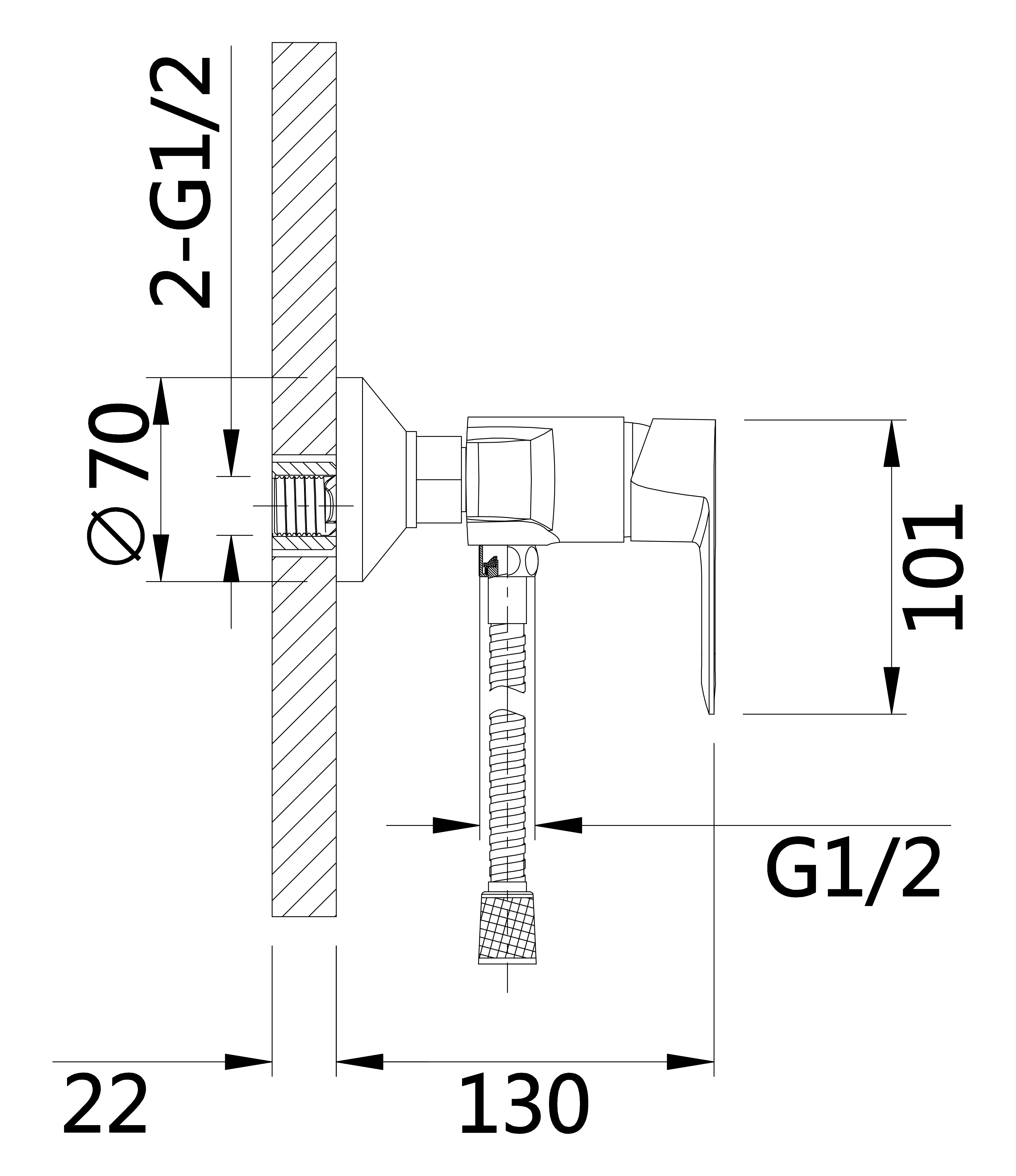 20018-F Смеситель для душевой кабины (БЕЛЫЙ) HANSEN  (10/1шт)