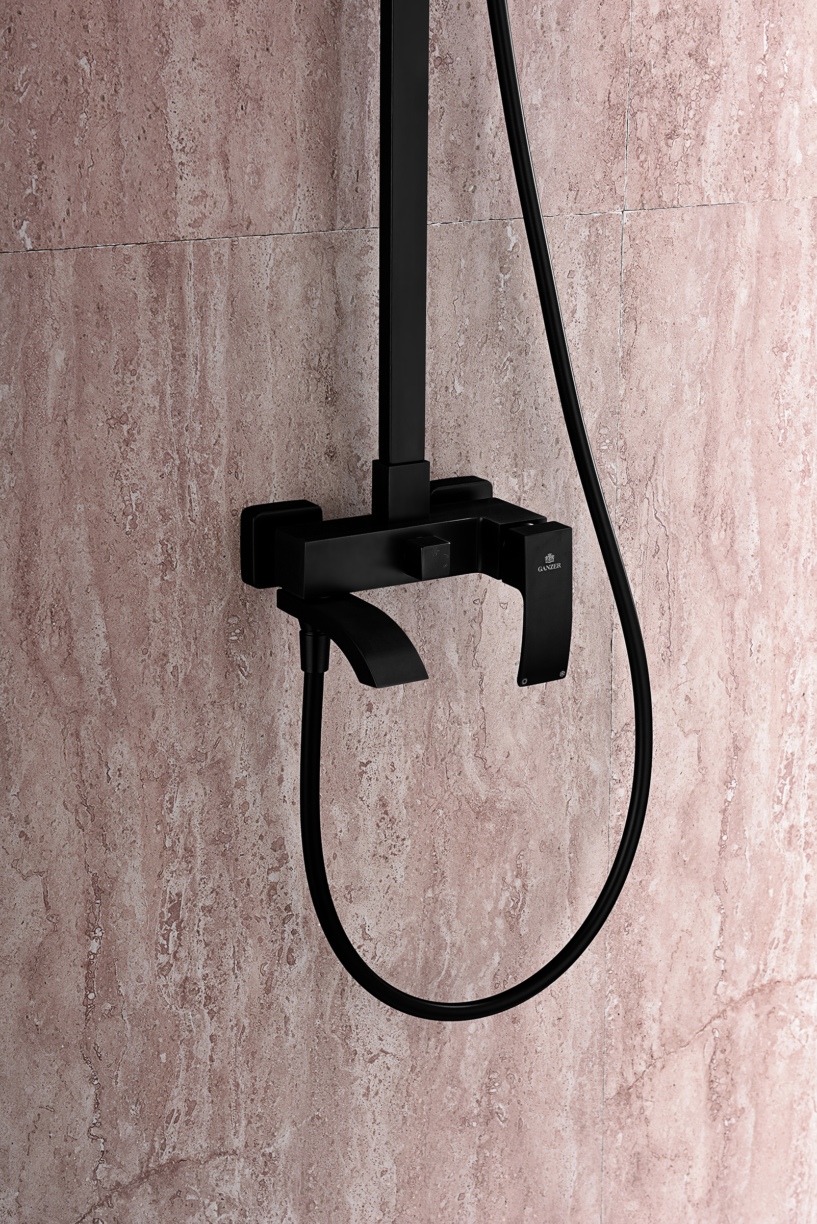 44161-C Душевая система (ЧЕРНЫЙ) GANZER (5/1шт)