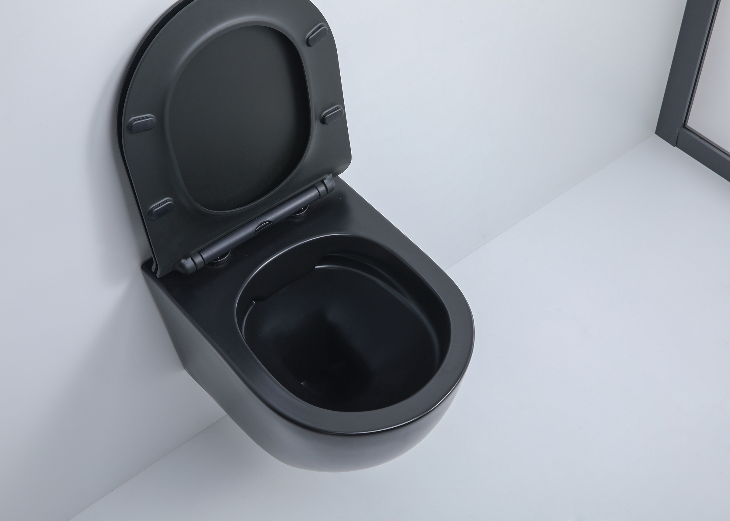 Унитаз подвесной, круглый (ЧЕРНЫЙ МАТ.)  GANZER