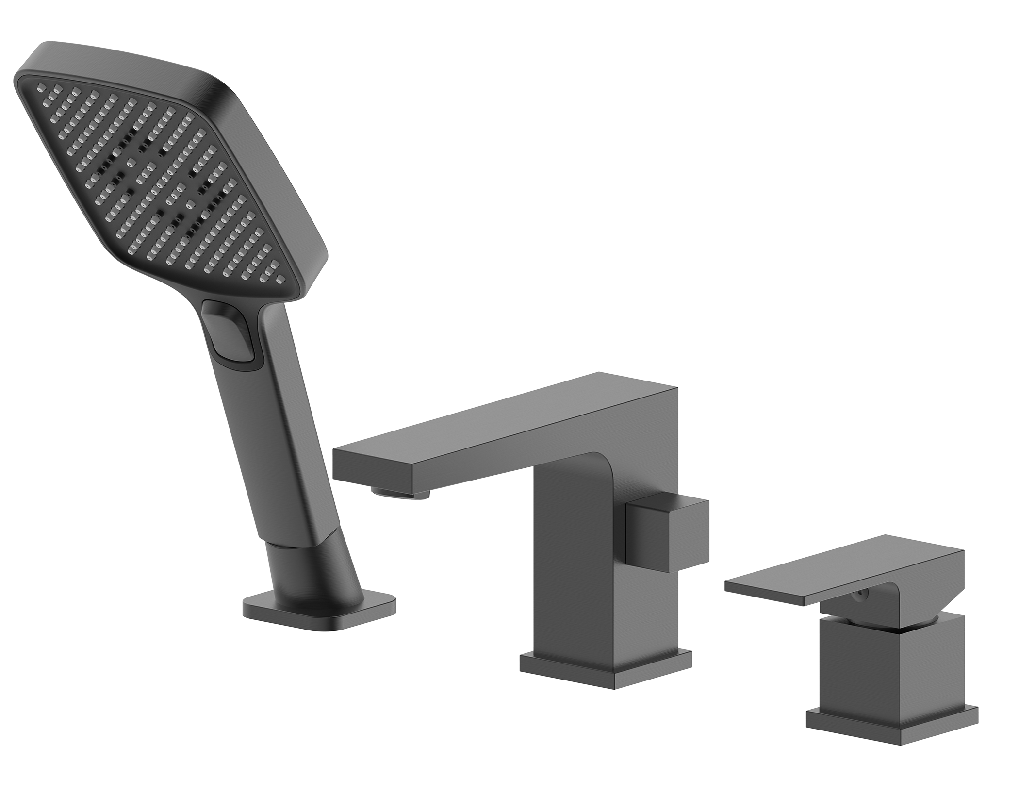 393532-G Смеситель на борт ванны водопад ГРАФИТ (3 отв.) ViEiR (8/1шт)