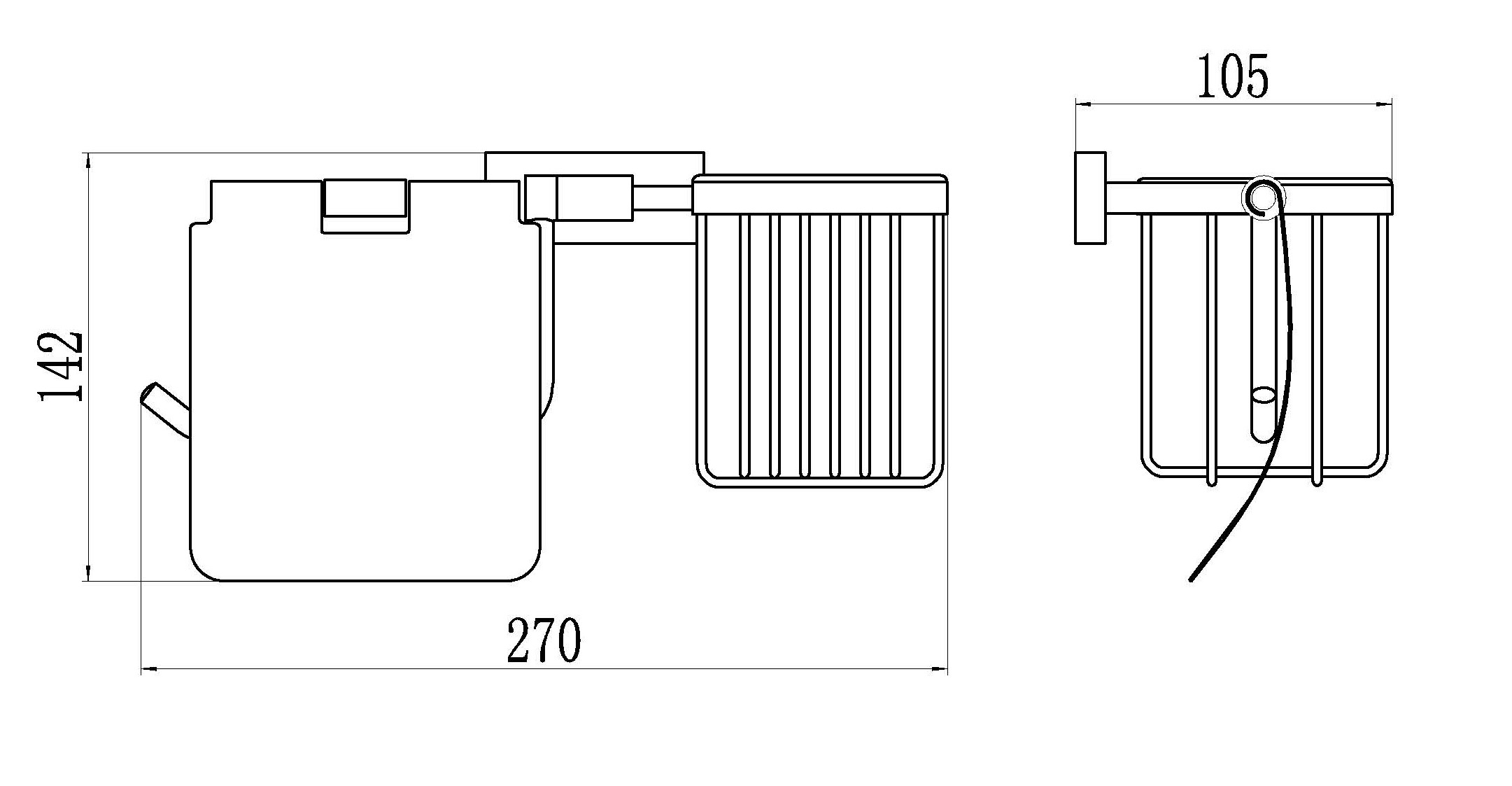 88031L Б/держатель+осв. левый (ХРОМ) GANZER (10/1шт)