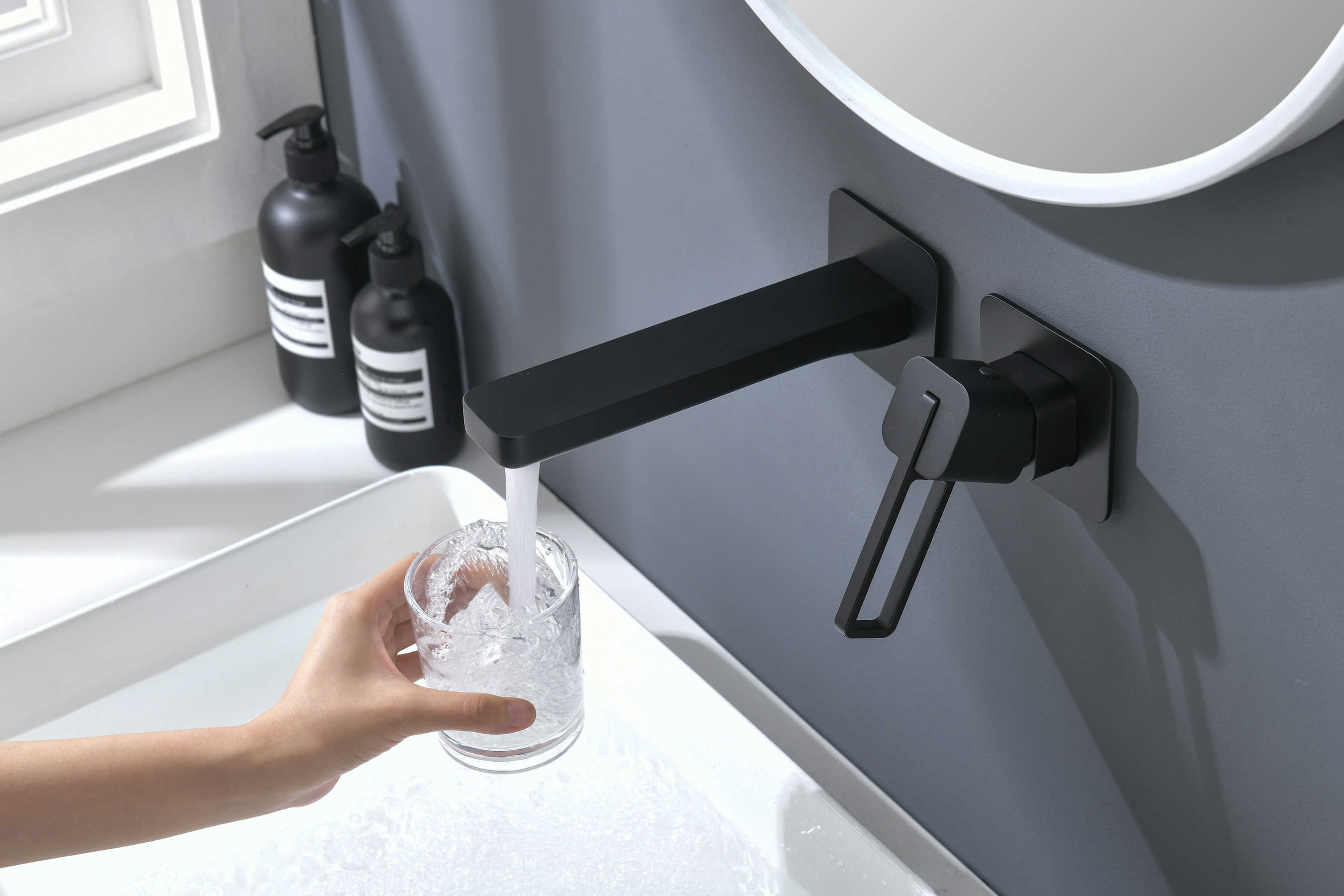 12144-C Встроенный смес для рак. (ЧЕРНЫЙ) GANZER  (10/1шт)