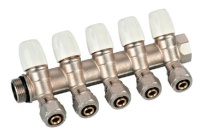 Коллектор с вент. кранами 1*16-5вых (БЕЛ. бар.) ViEiR (15/1шт)