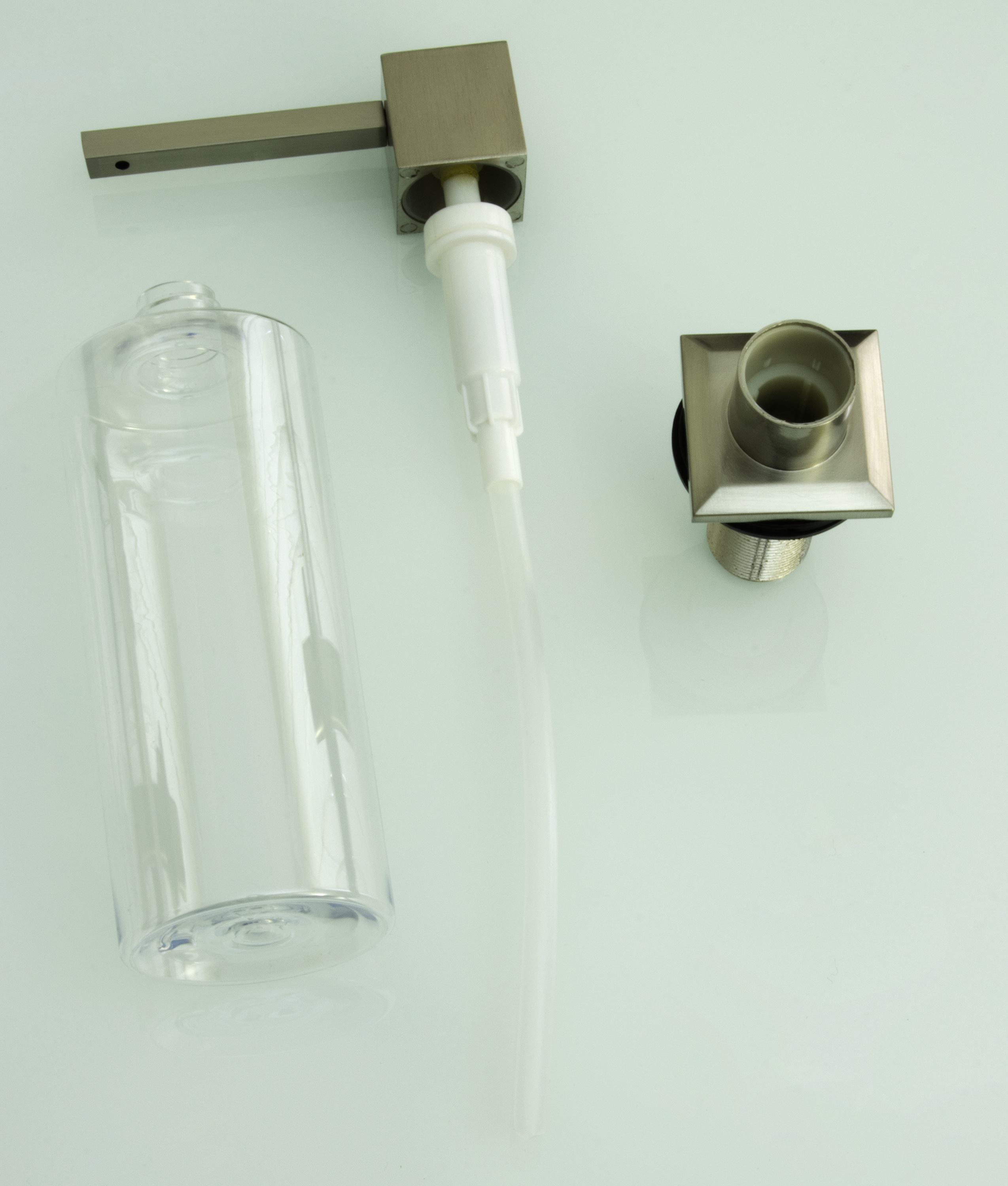 Дозатор врезной КВАДРАТ, для мойки 300мл (САТИН)  HANSEN  (46/1шт)