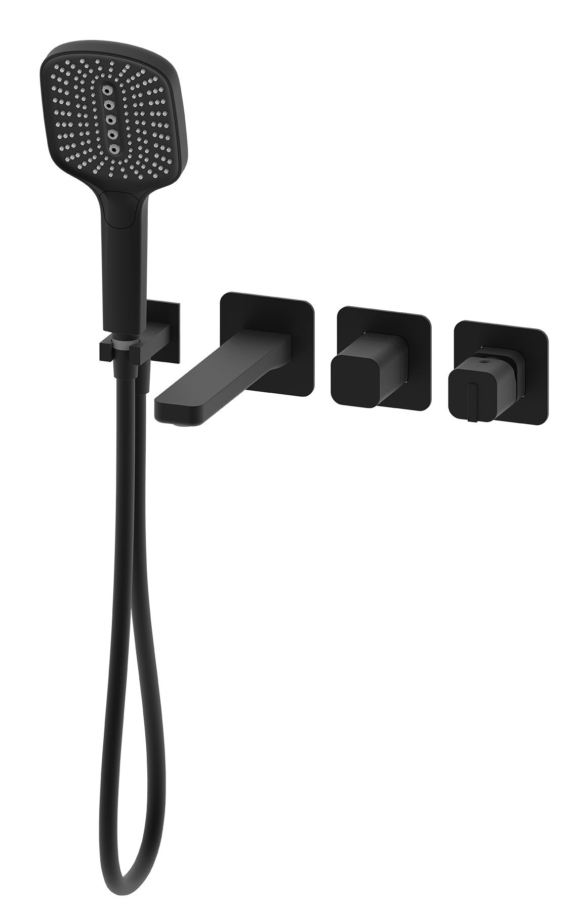 12134-C Встроенный смес. для ванны  (ЧЕРНЫЙ) GANZER  (6/1шт)