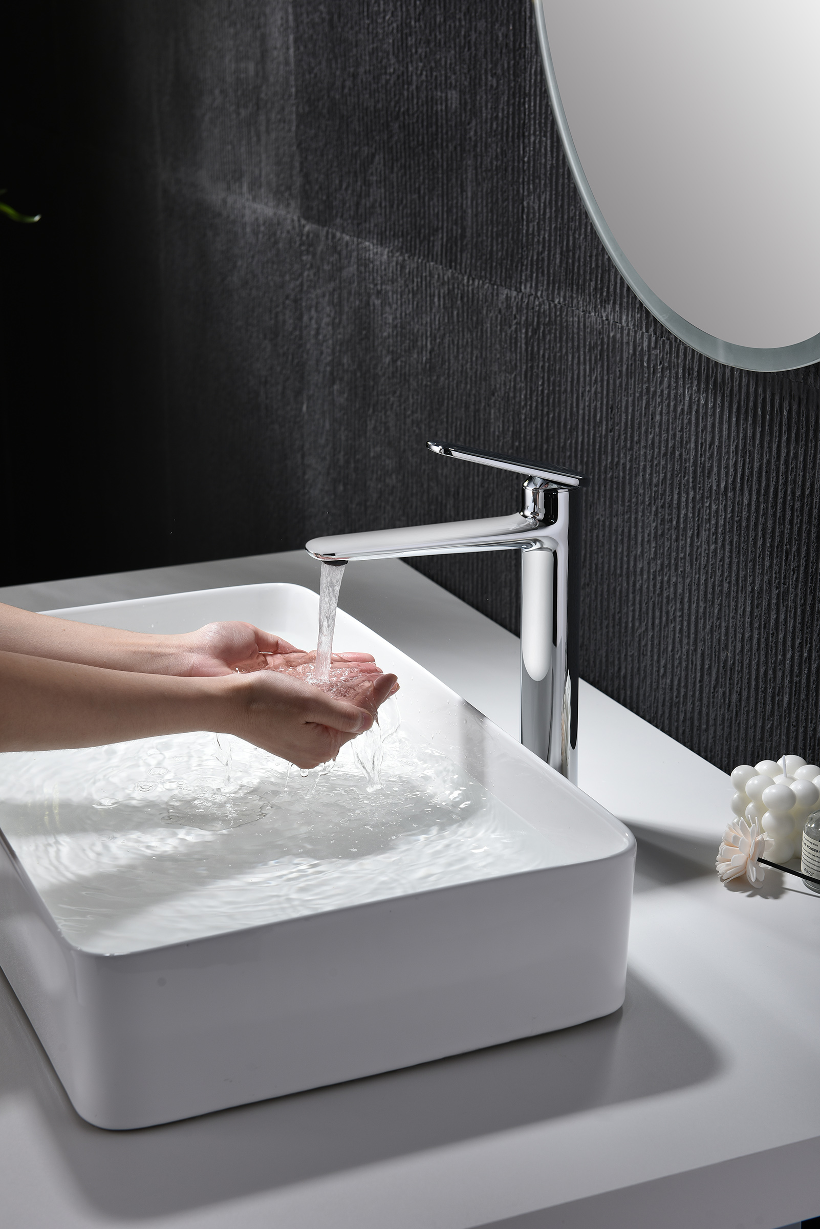 02112 Смеситель од. для раковины-чаши (ХРОМ) GANZER (10/1шт)