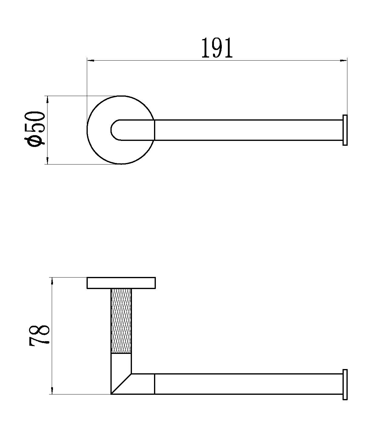 19532-Q Держатель для туалетной бумаги БЕЗ крышки (ГРАФИТ) GANZER  (20/1шт)